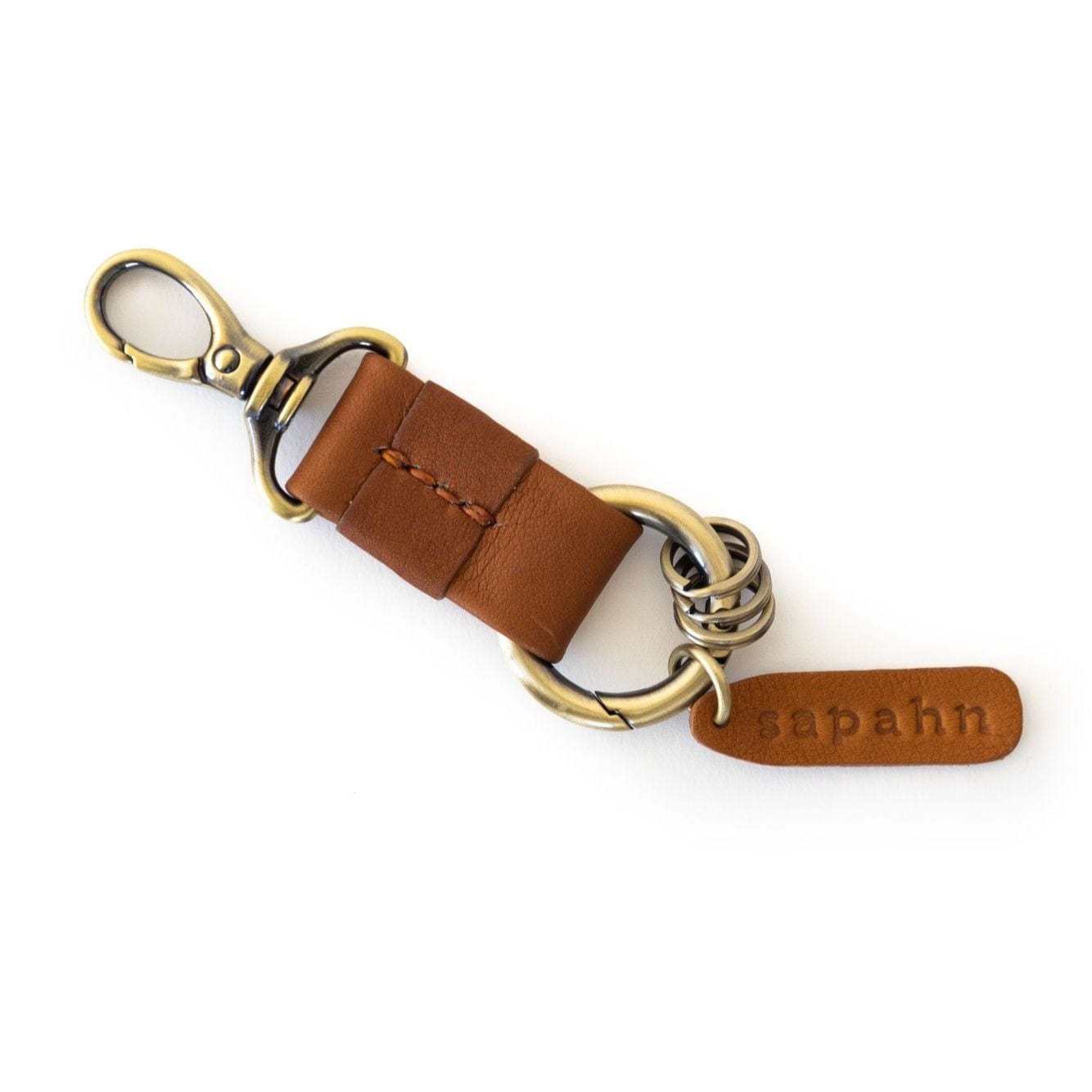 Ella Keychain - Whisky Raw Leather | Sapahn.
