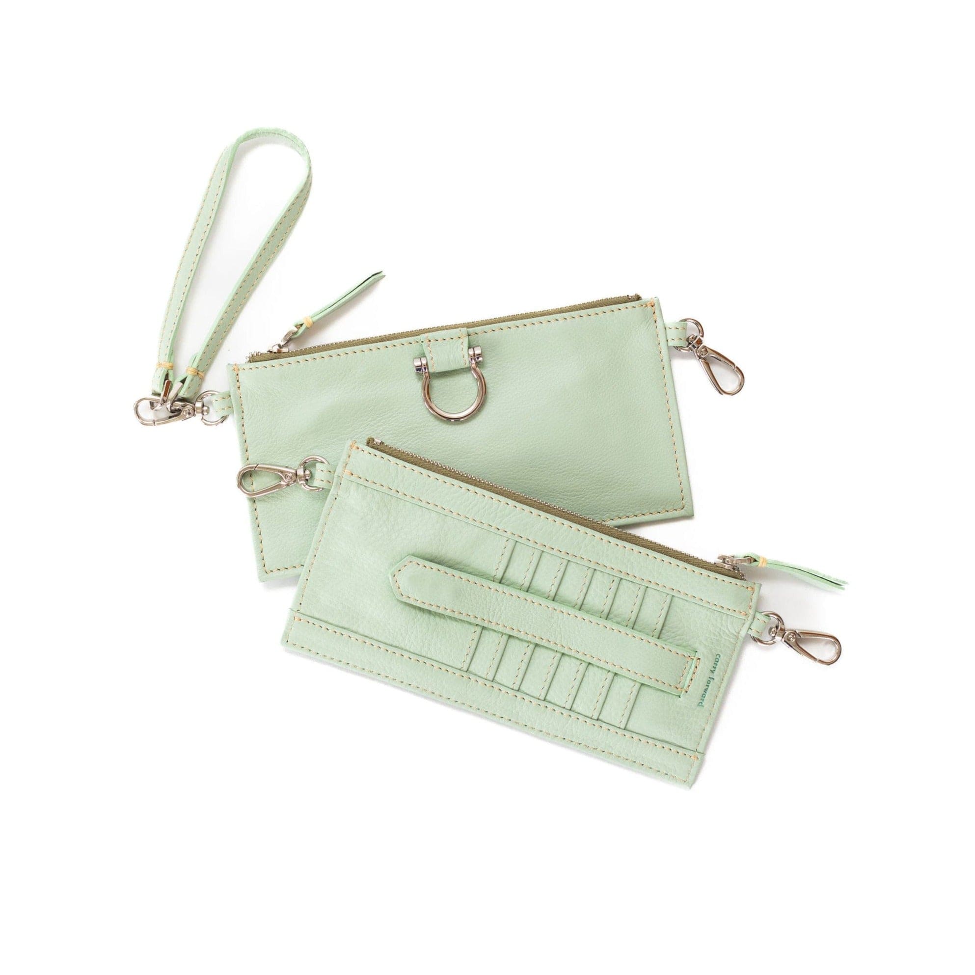 Evelyn Wristlet Wallet - Mint Oil Leather | Sapahn.