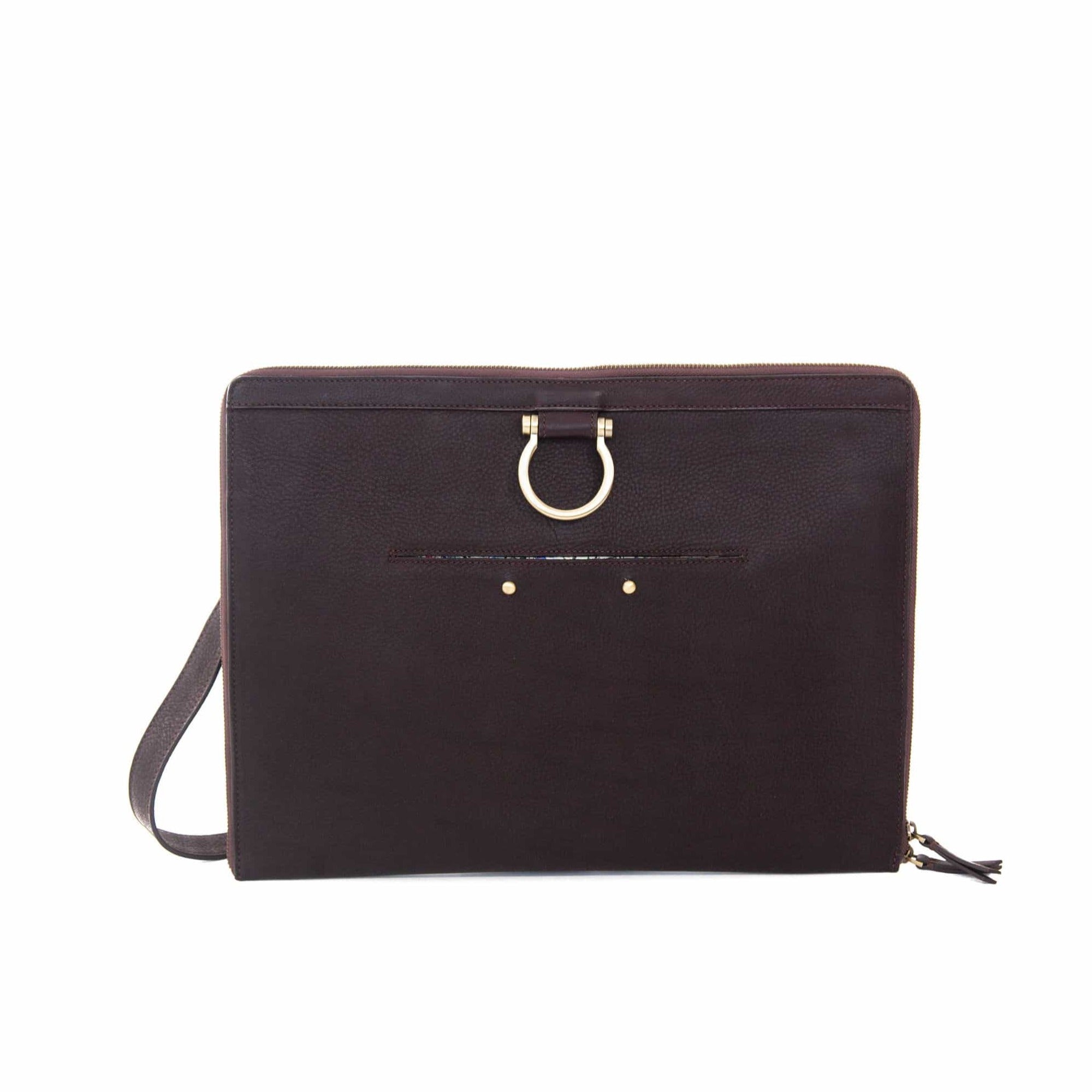 M XL Crossbody - Chocolate Brown Raw Leather | Sapahn.