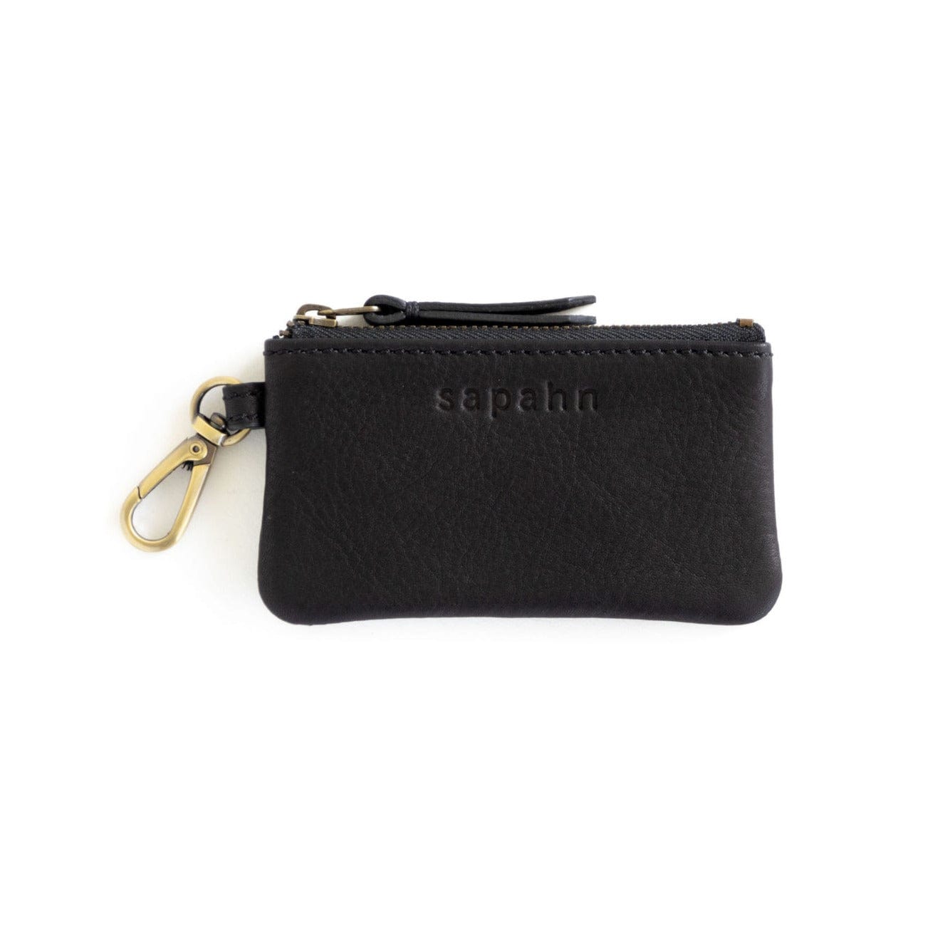 Mildred Card Holder - Black Raw Leather | Sapahn.