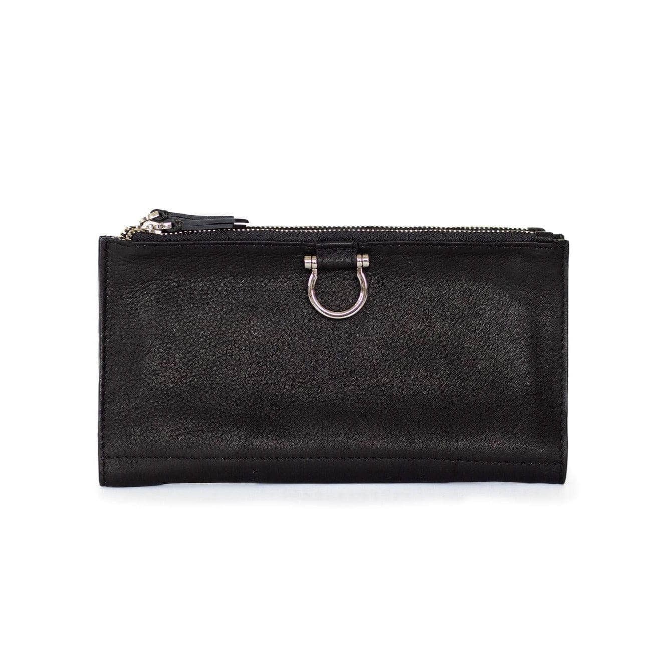 Parker Deluxe Wristlet - Silver Black Raw Leather | Sapahn.