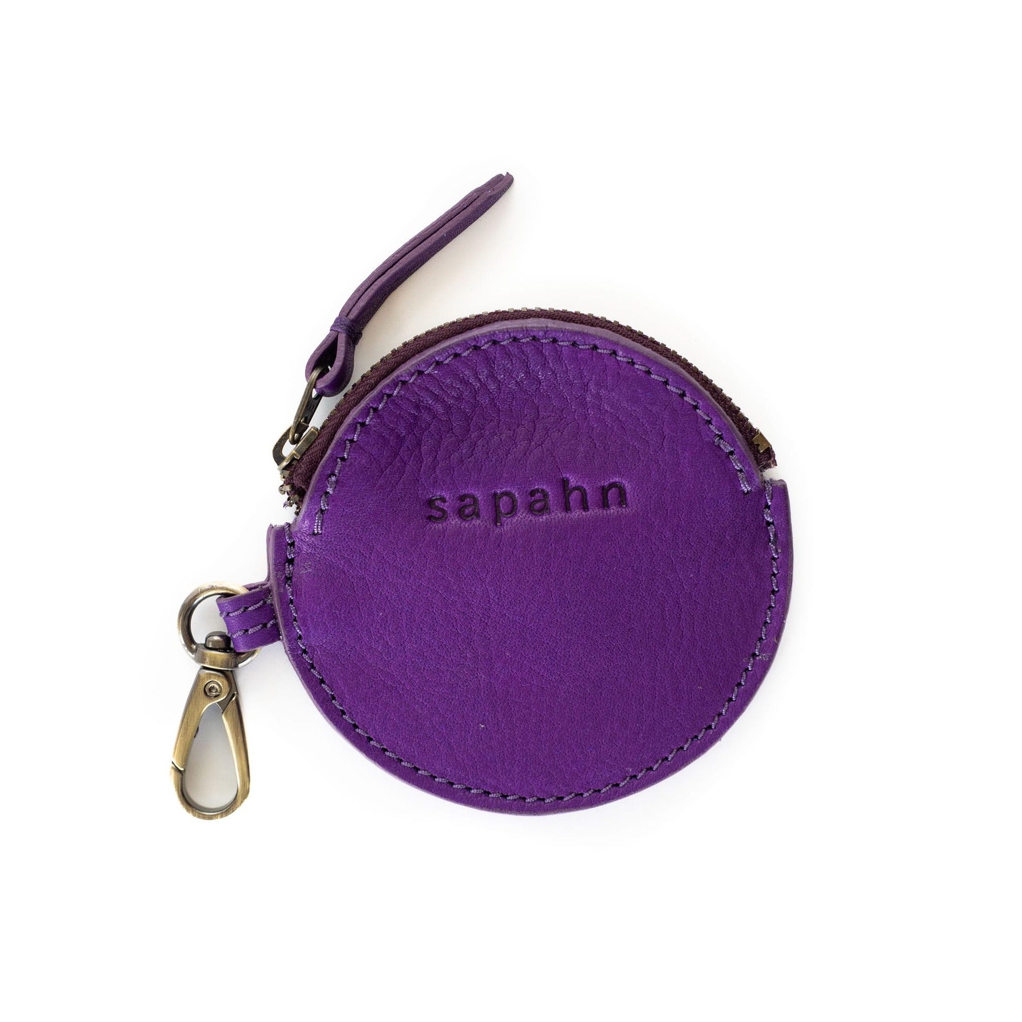 Rose Coin Purse - Purple Raw Leather | Sapahn.