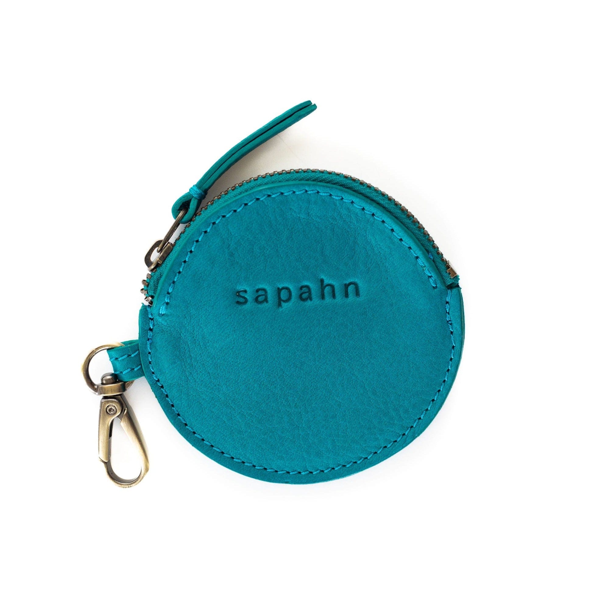 Rose Coin Purse - Turquoise Raw Leather | Sapahn.