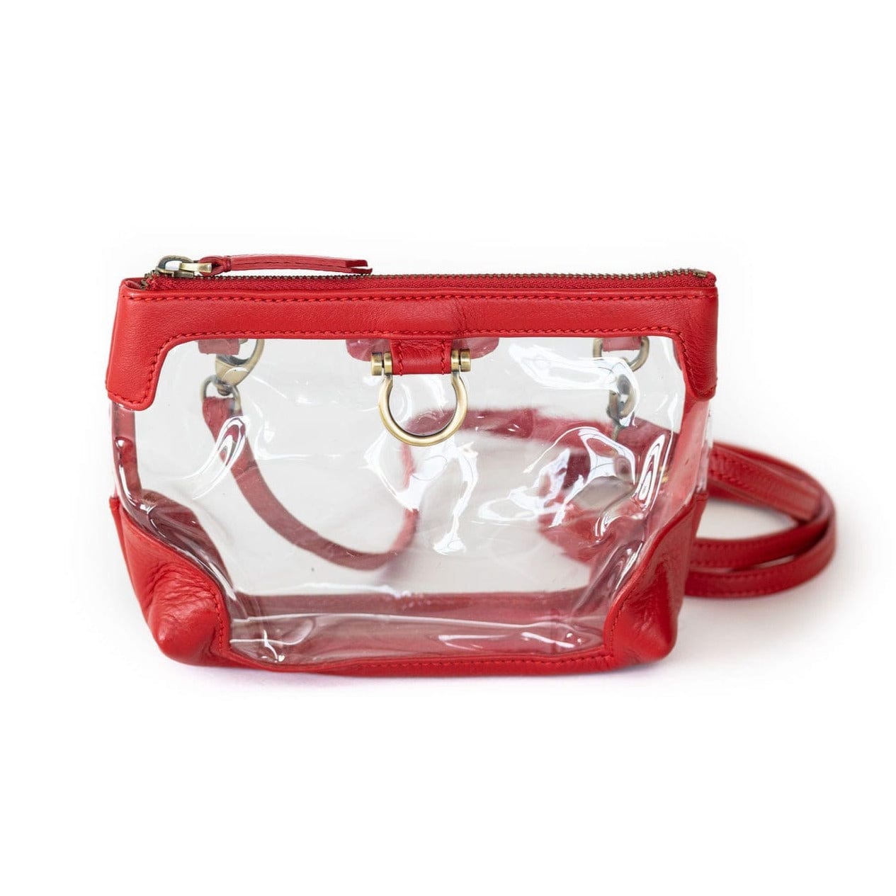 Sharon Clear Crossbody - Chili Pepper Oil Leather | Sapahn.