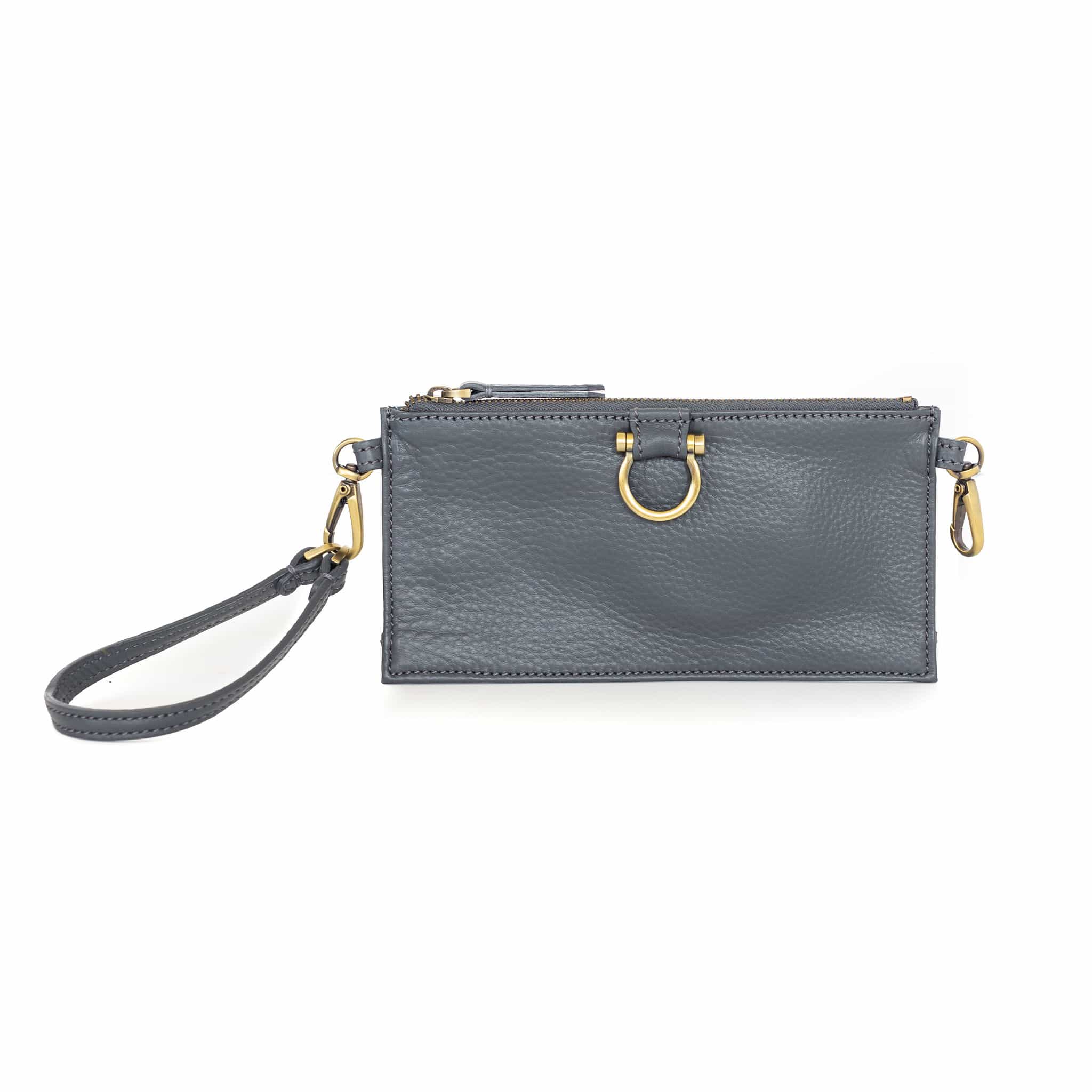 Evelyn Wristlet Wallet - Stone Oil Leather | Sapahn.