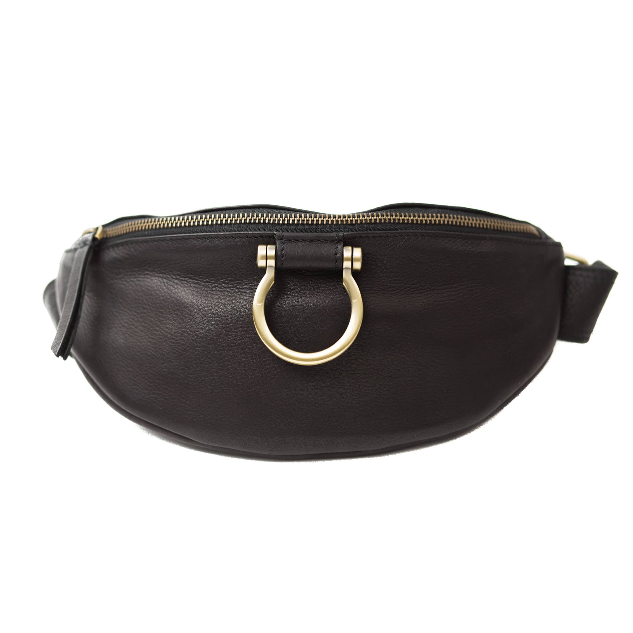 Poole Belt Bag - Black Raw Leather | Sapahn.
