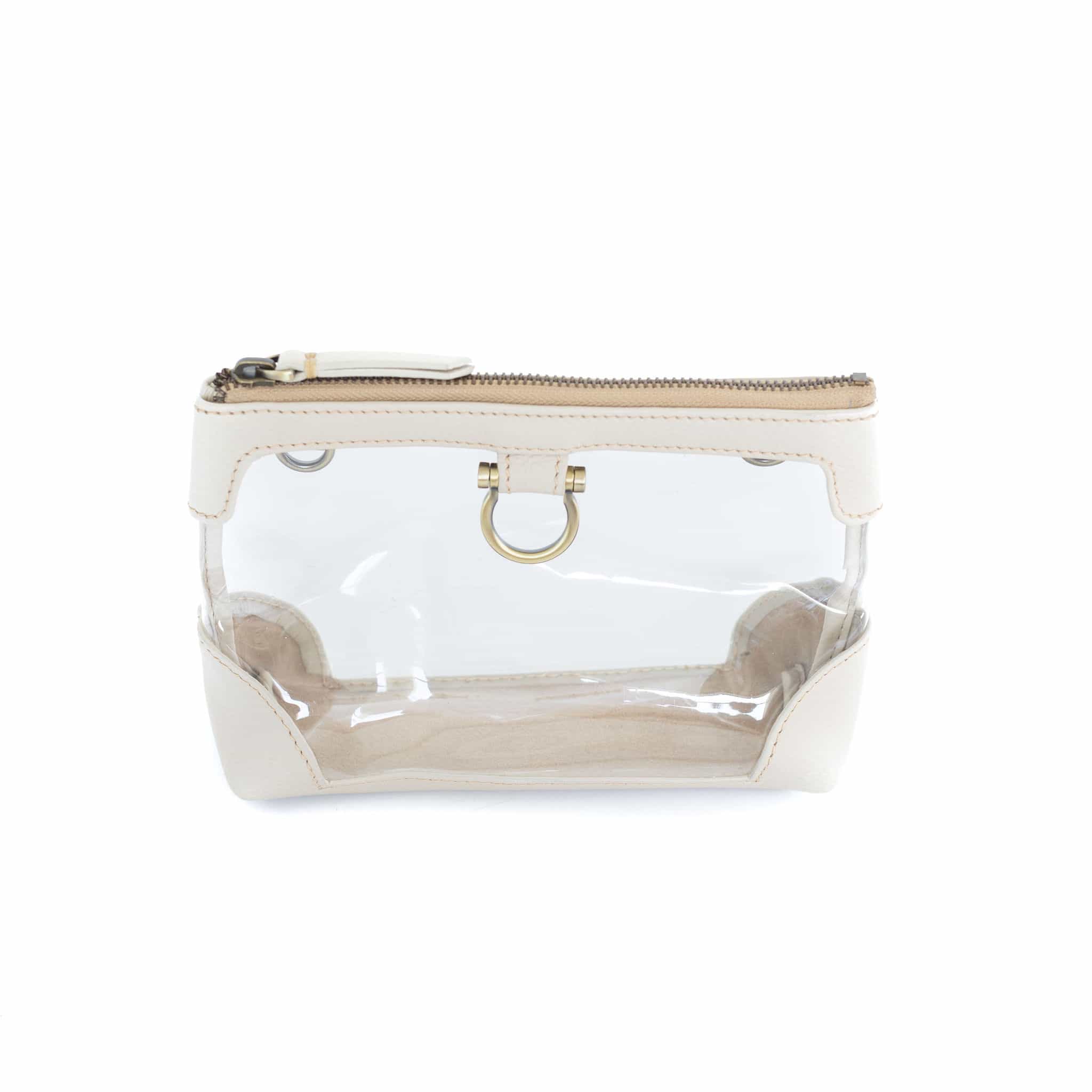 Sharon Mini Clear Crossbody - Smoke Oil Leather | Sapahn.