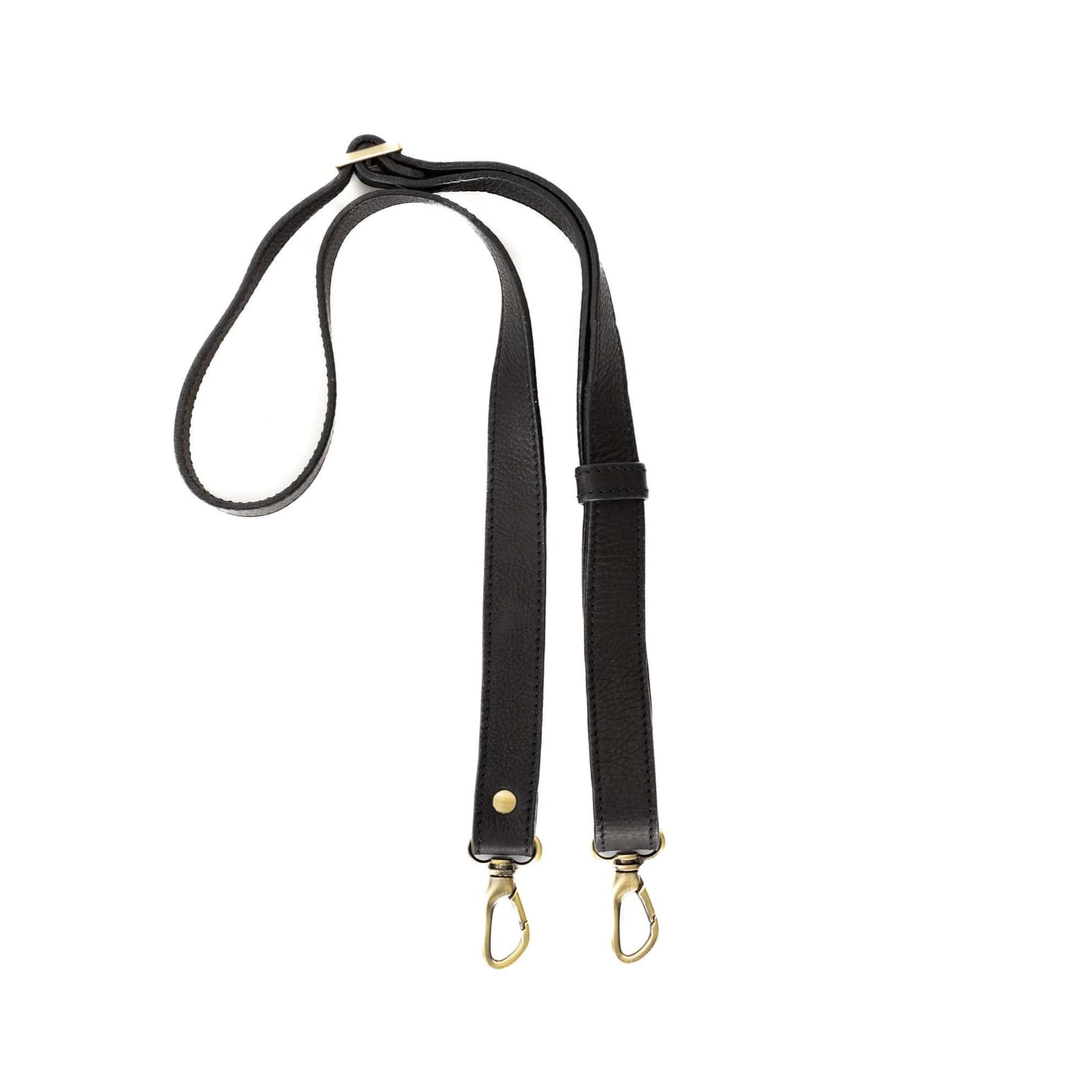 Black Pebble Leather Strap Shoulder to Crossbody Lengths 1 -  UK