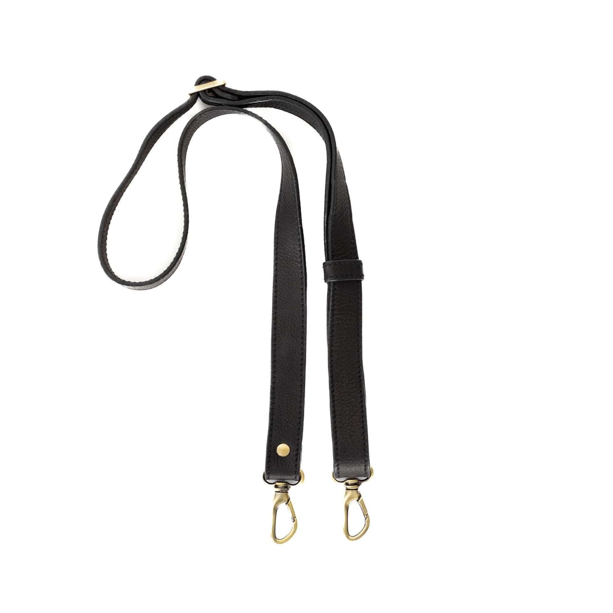 1 Inch Crossbody Strap - Black Raw Leather | Sapahn.