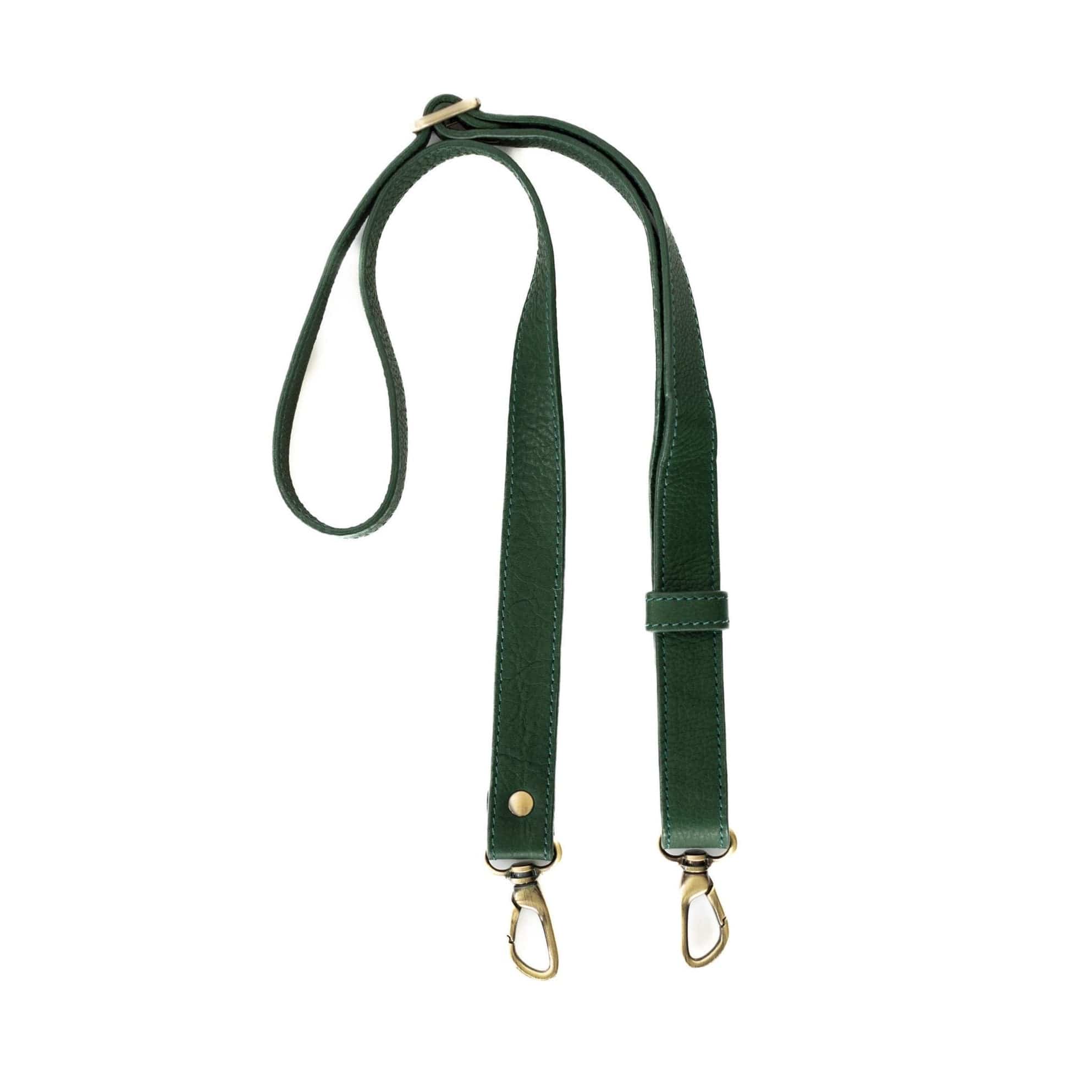1 Inch Crossbody Strap - Kelly Green Raw Leather | Sapahn.