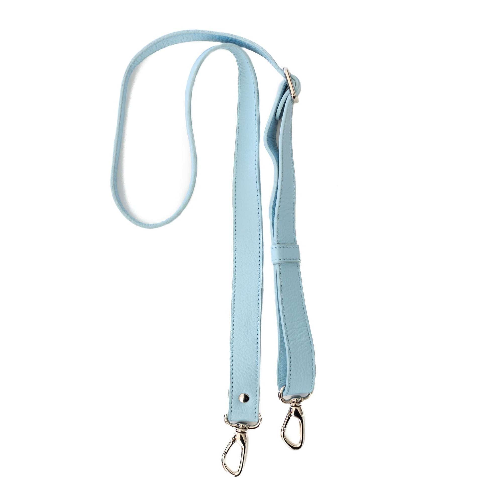 1 Inch Crossbody Strap - Silver Sky Blue Oil Leather | Sapahn.
