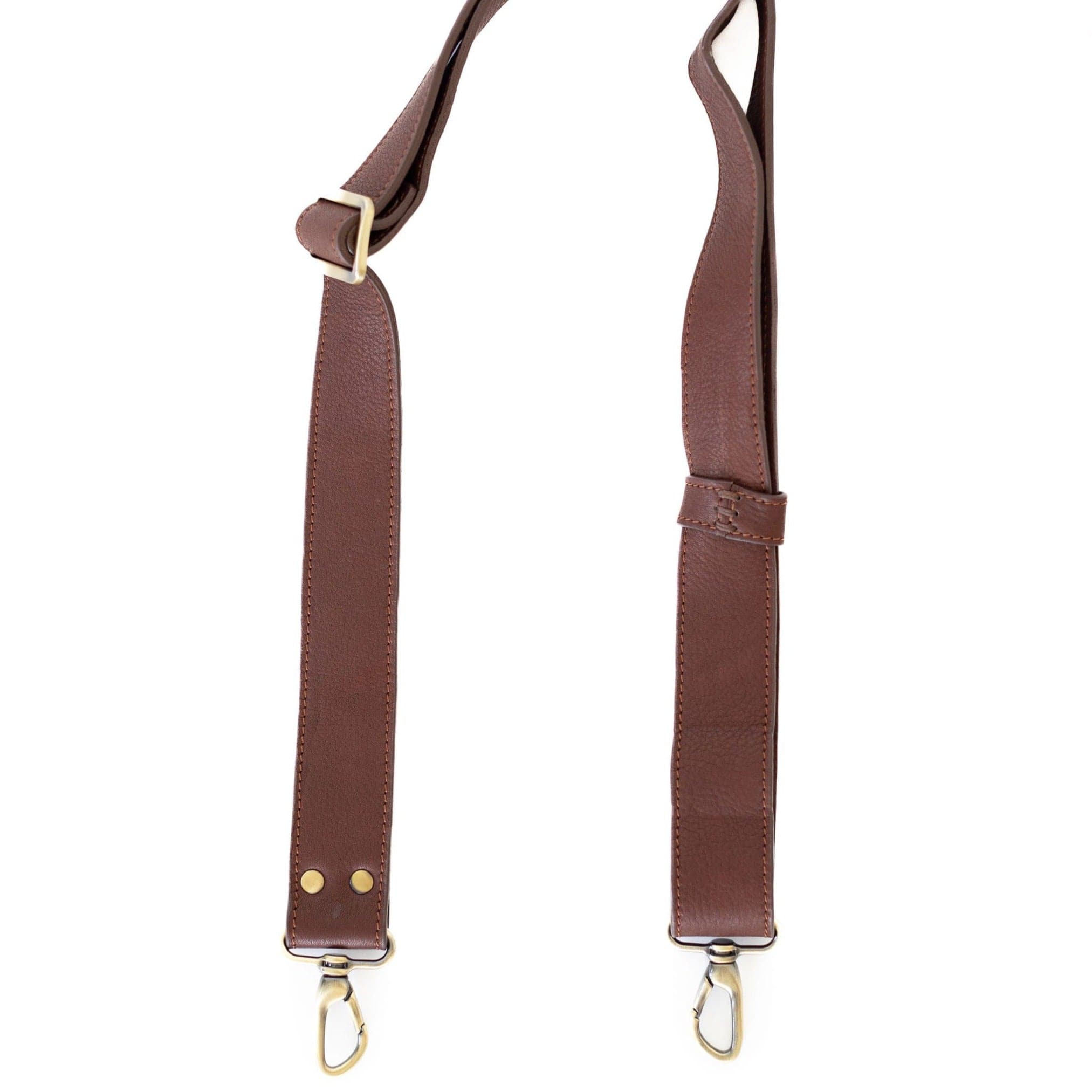 1.5 Inch Crossbody Strap - Walnut Raw Leather | Sapahn.