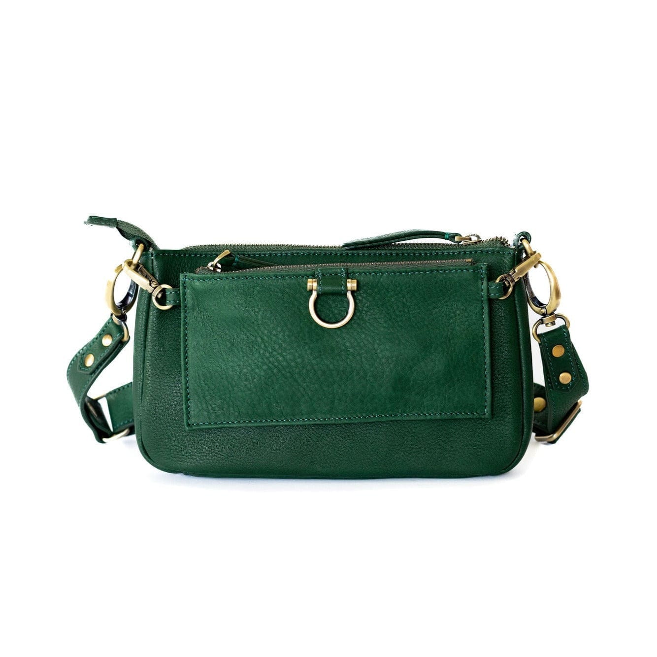 AE Crossbody Wristlet Wallet - Kelly Green Raw Leather | Sapahn.