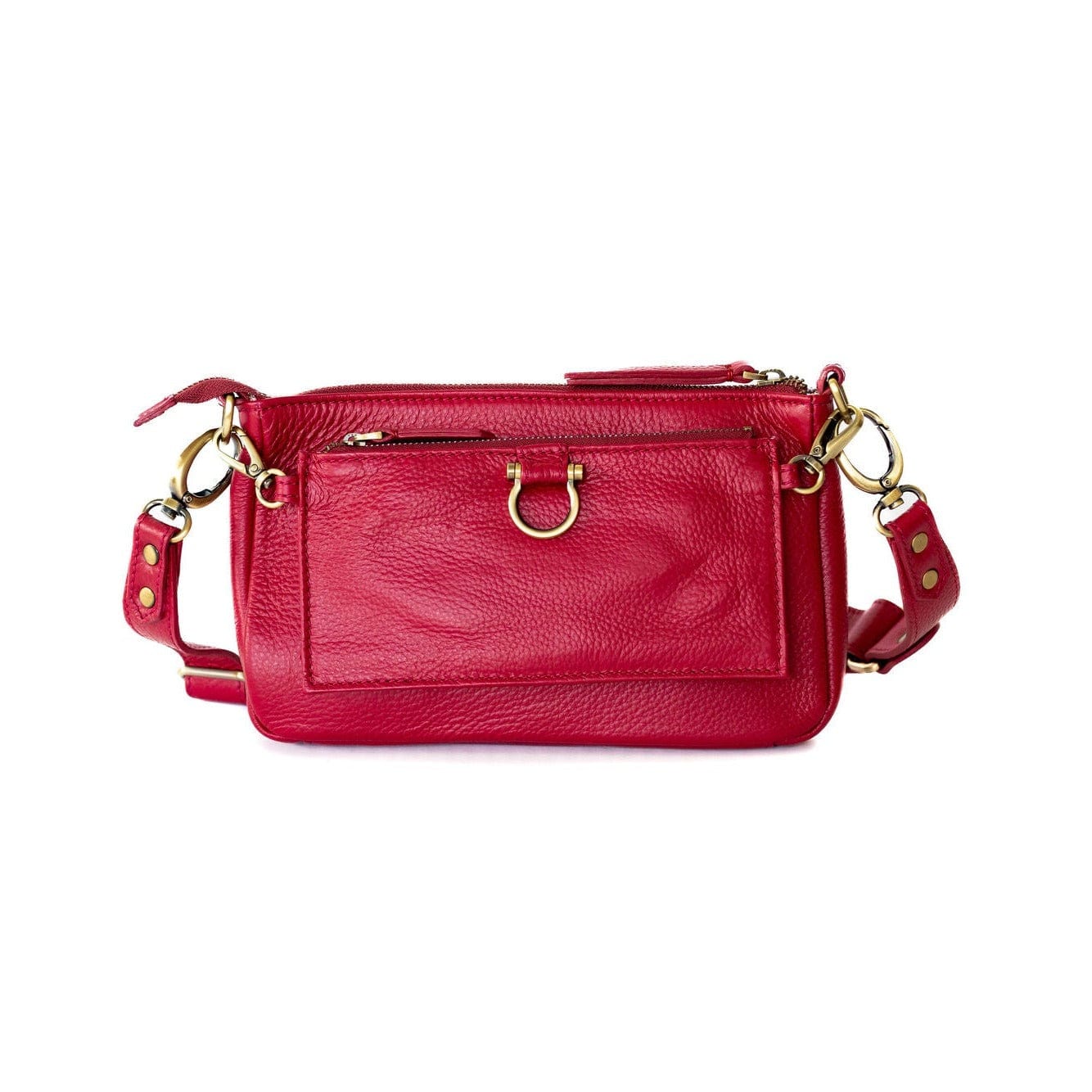 AE Crossbody Wristlet Wallet - Ruby Pink Oil Leather | Sapahn.
