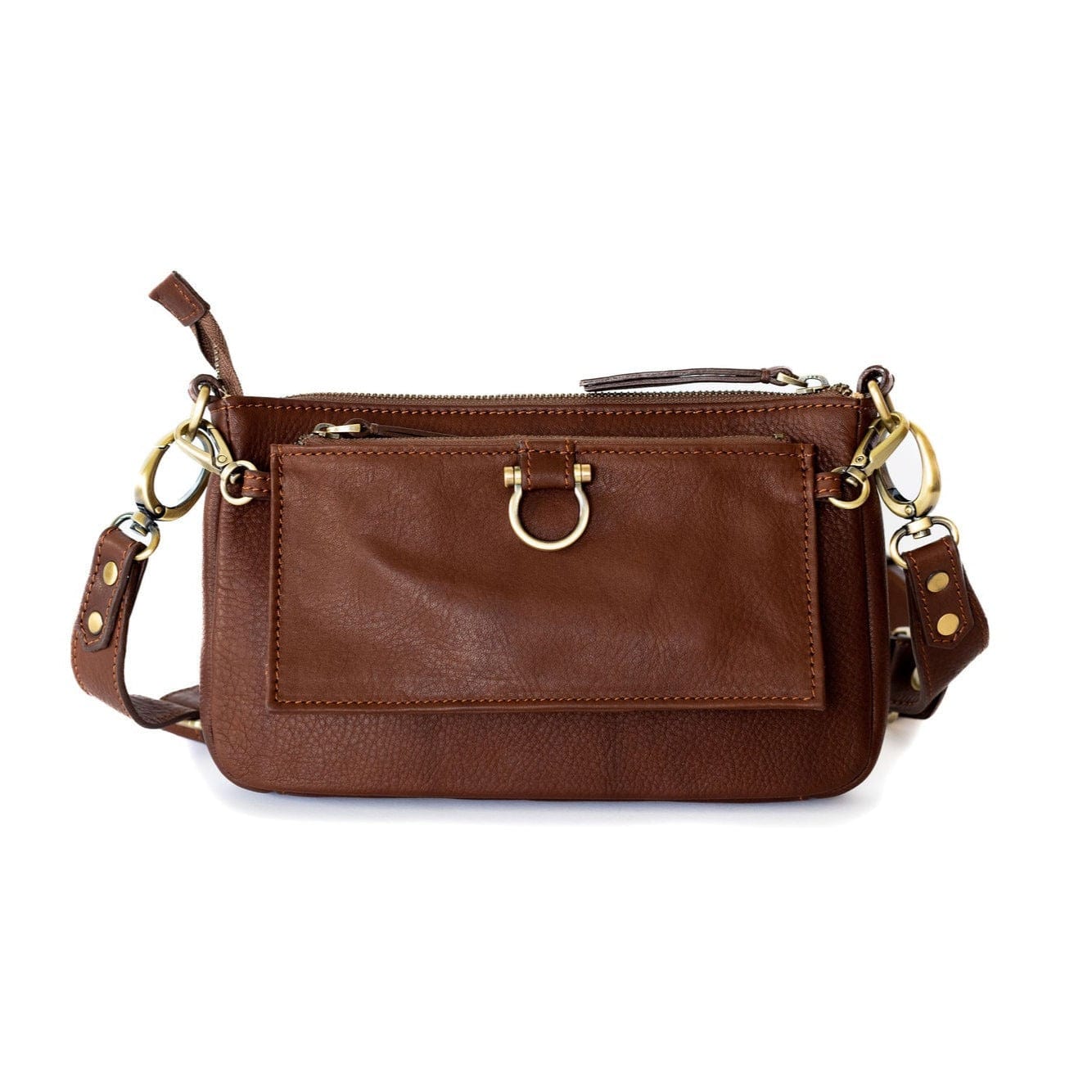 AE Crossbody Wristlet Wallet - Walnut Raw Leather | Sapahn.