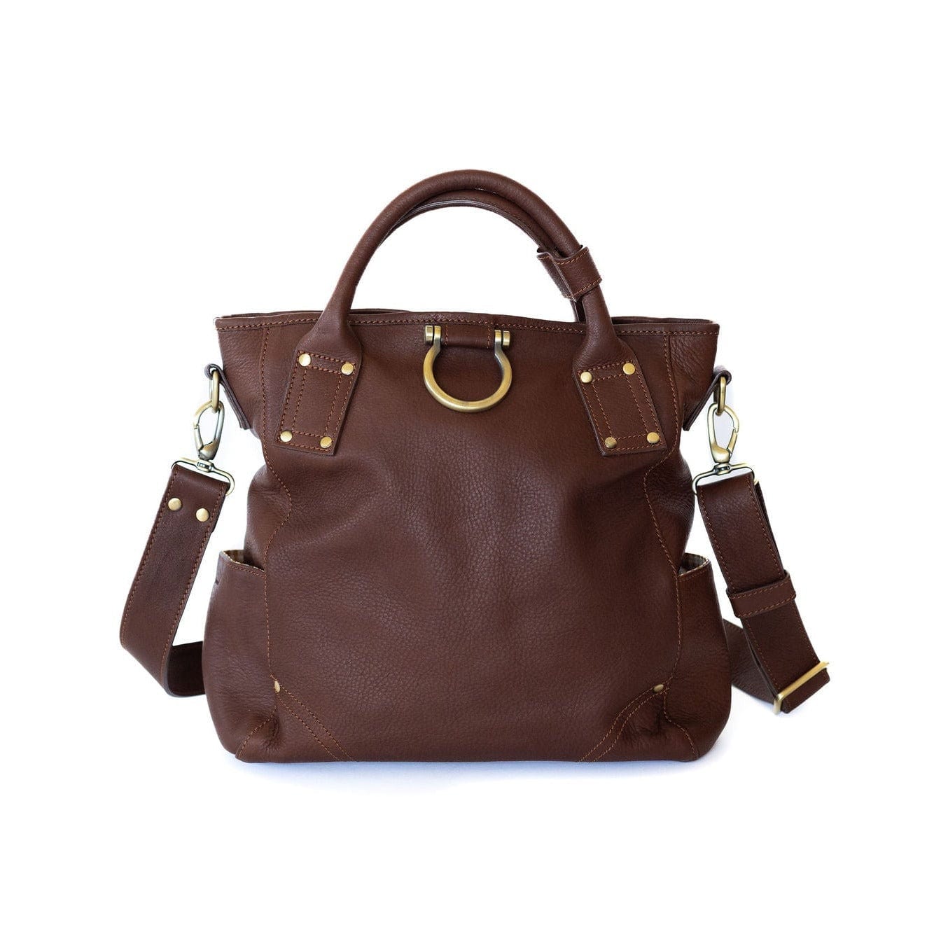 Chloe Convertible Backpack and Crossbody Bag - Walnut Raw Leather | Sapahn.
