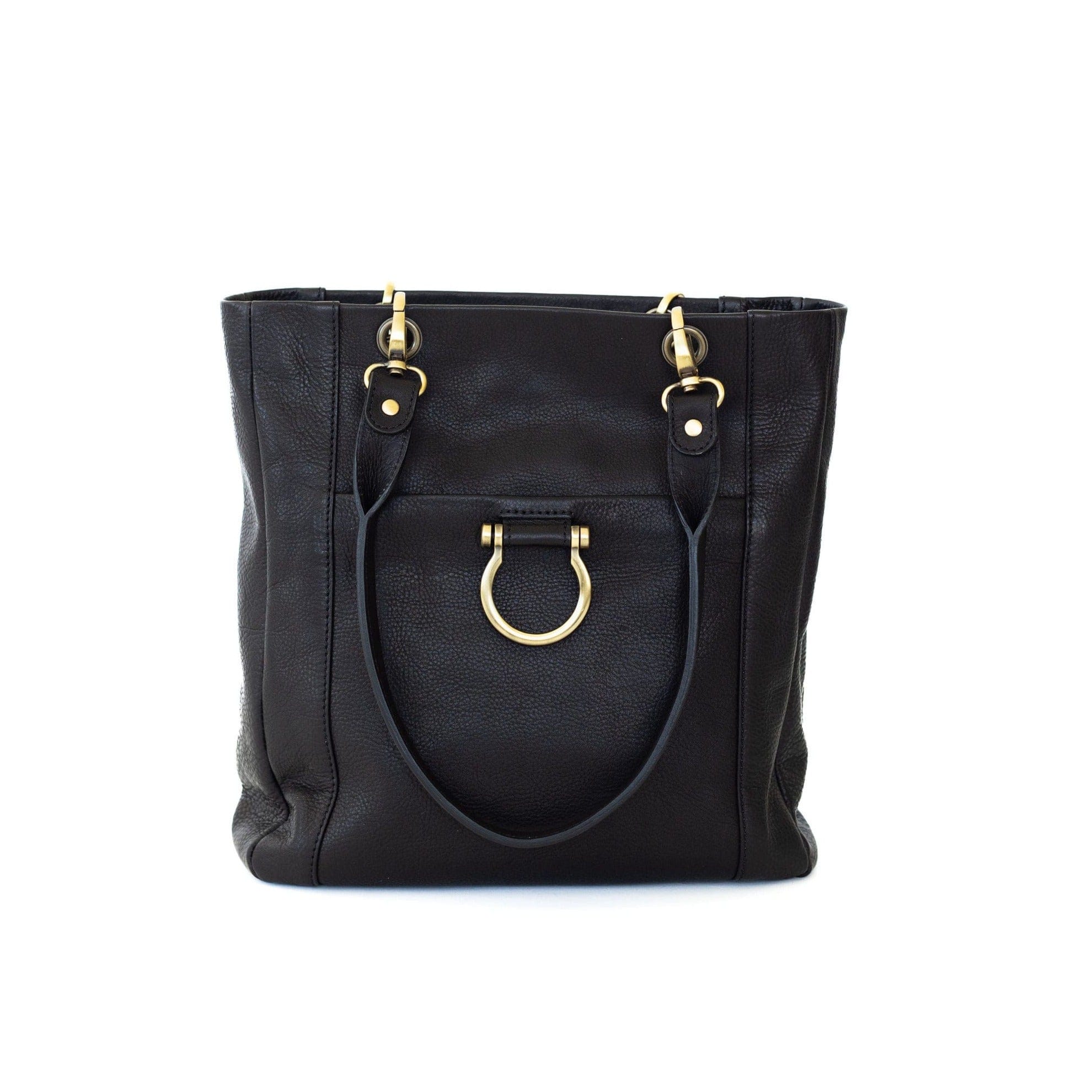 Dolores Tote Bag - Black Raw Leather | Sapahn.