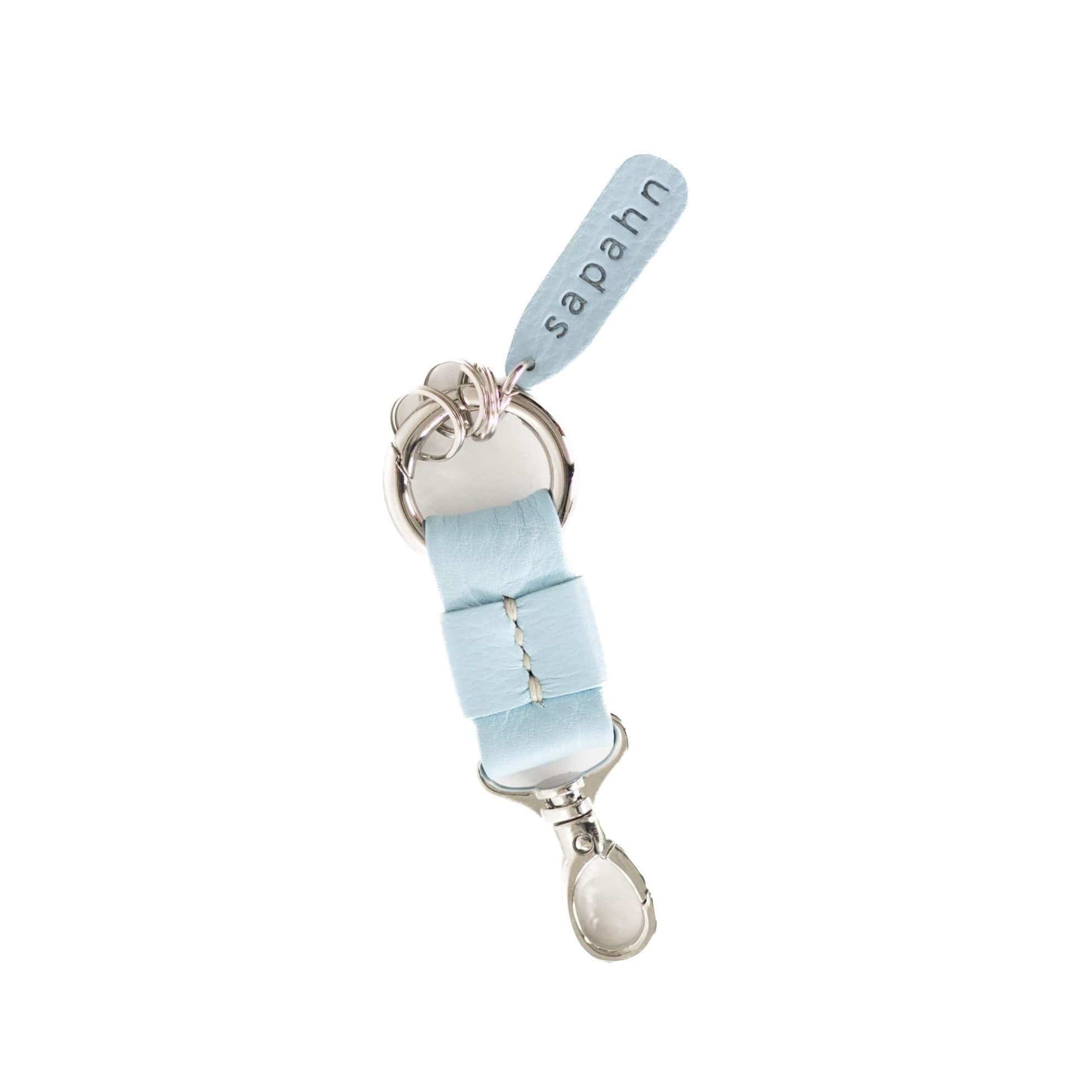Ella Keychain - Silver Sky Blue Oil Leather | Sapahn.