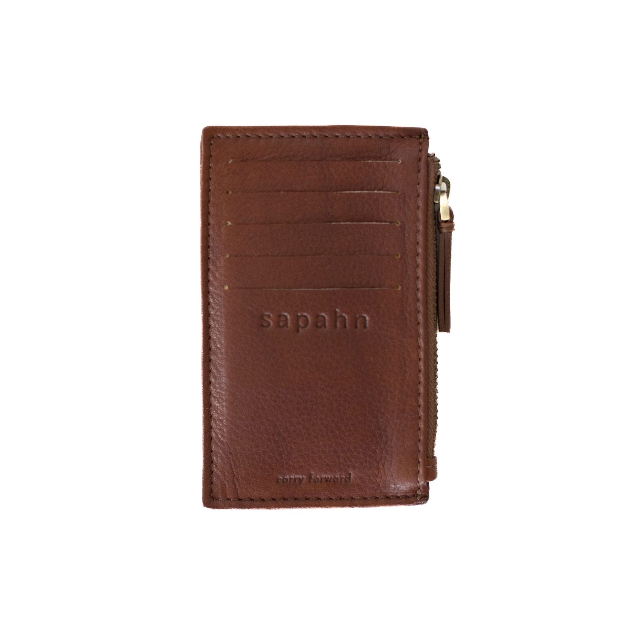 Emma Card Holder - Walnut Raw Leather | Sapahn.