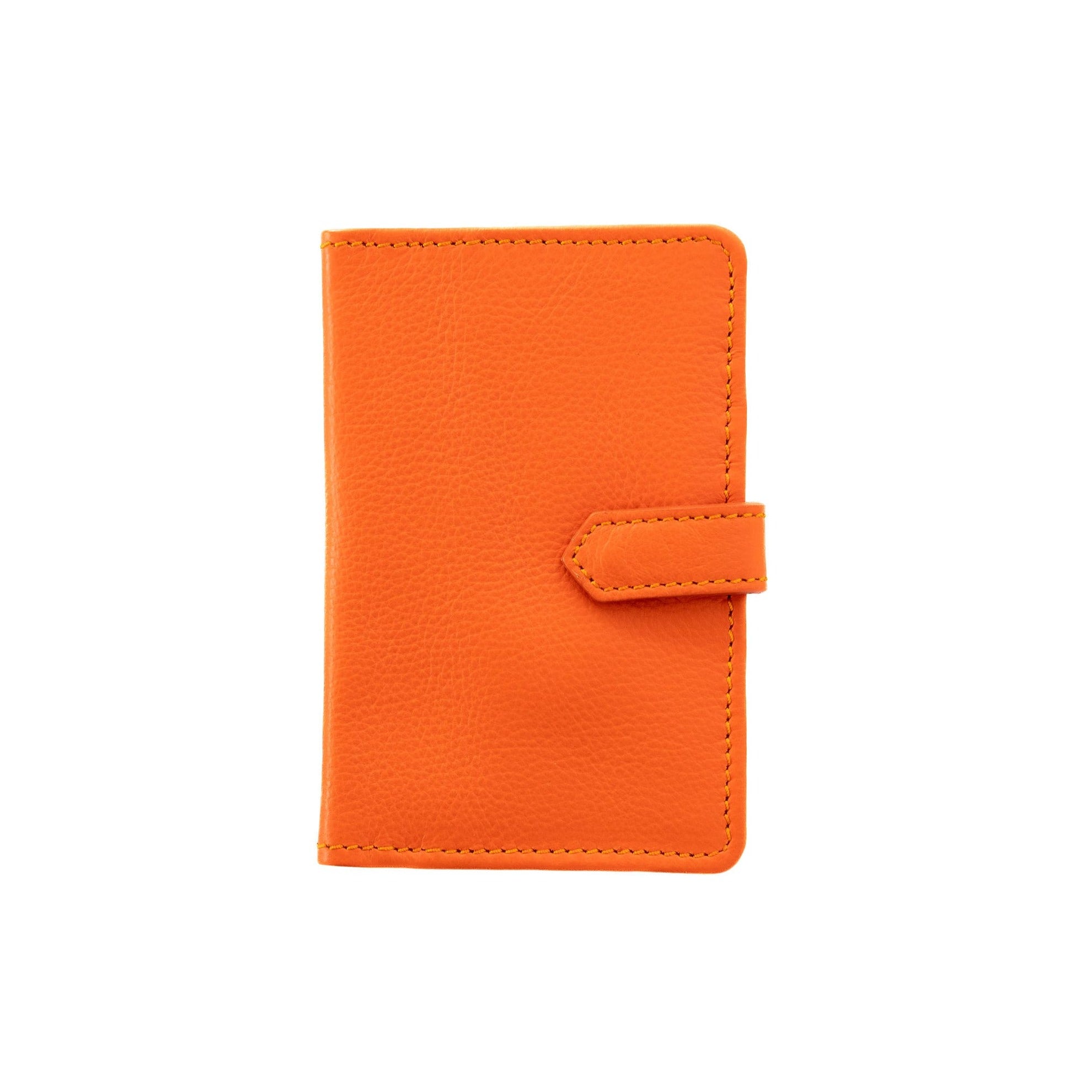 Evita Passport Holder - Orange Oil Leather | Sapahn.
