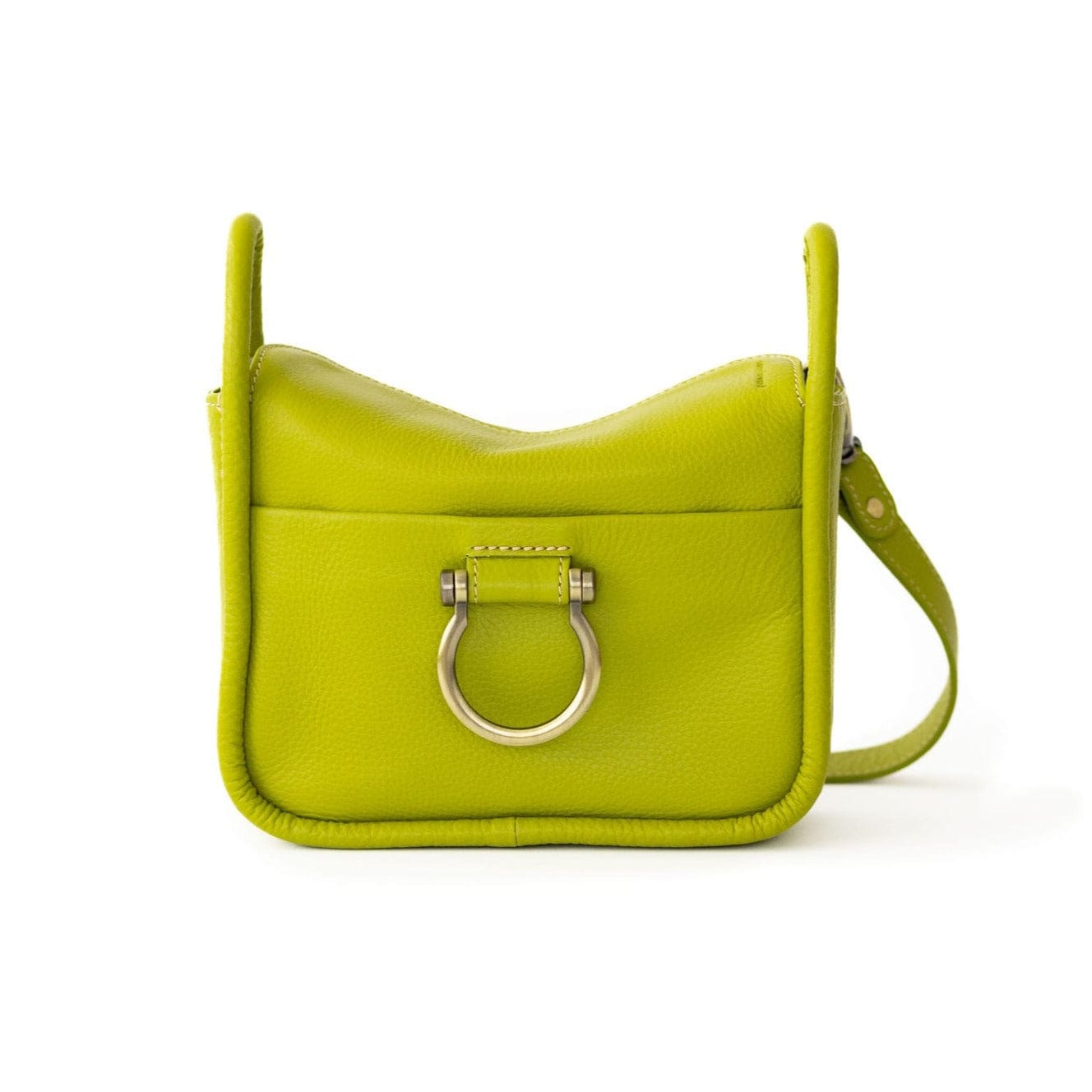 Frida Mini Shoulder Bag - Lime Oil Leather | Sapahn.