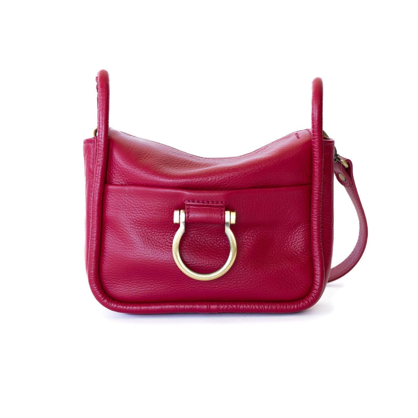 Frida Mini Shoulder Bag - Ruby Pink Oil Leather | Sapahn.