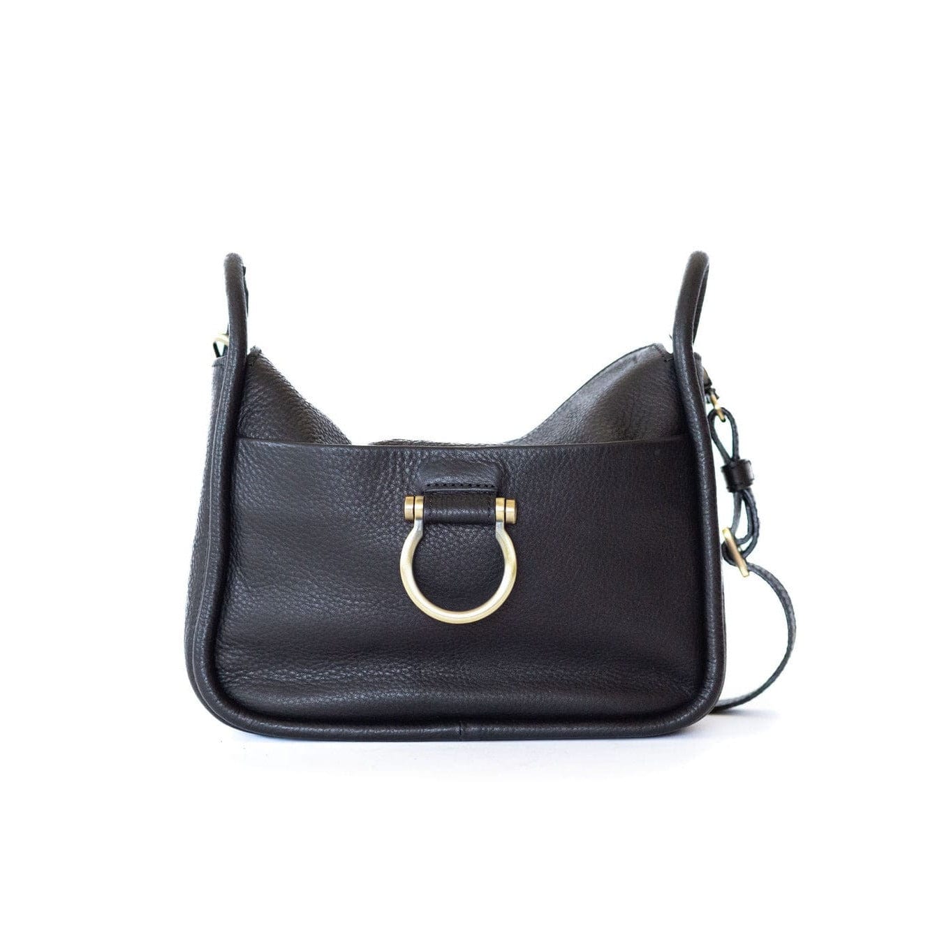 Frida Shoulder Bag - Black Raw Leather | Sapahn.