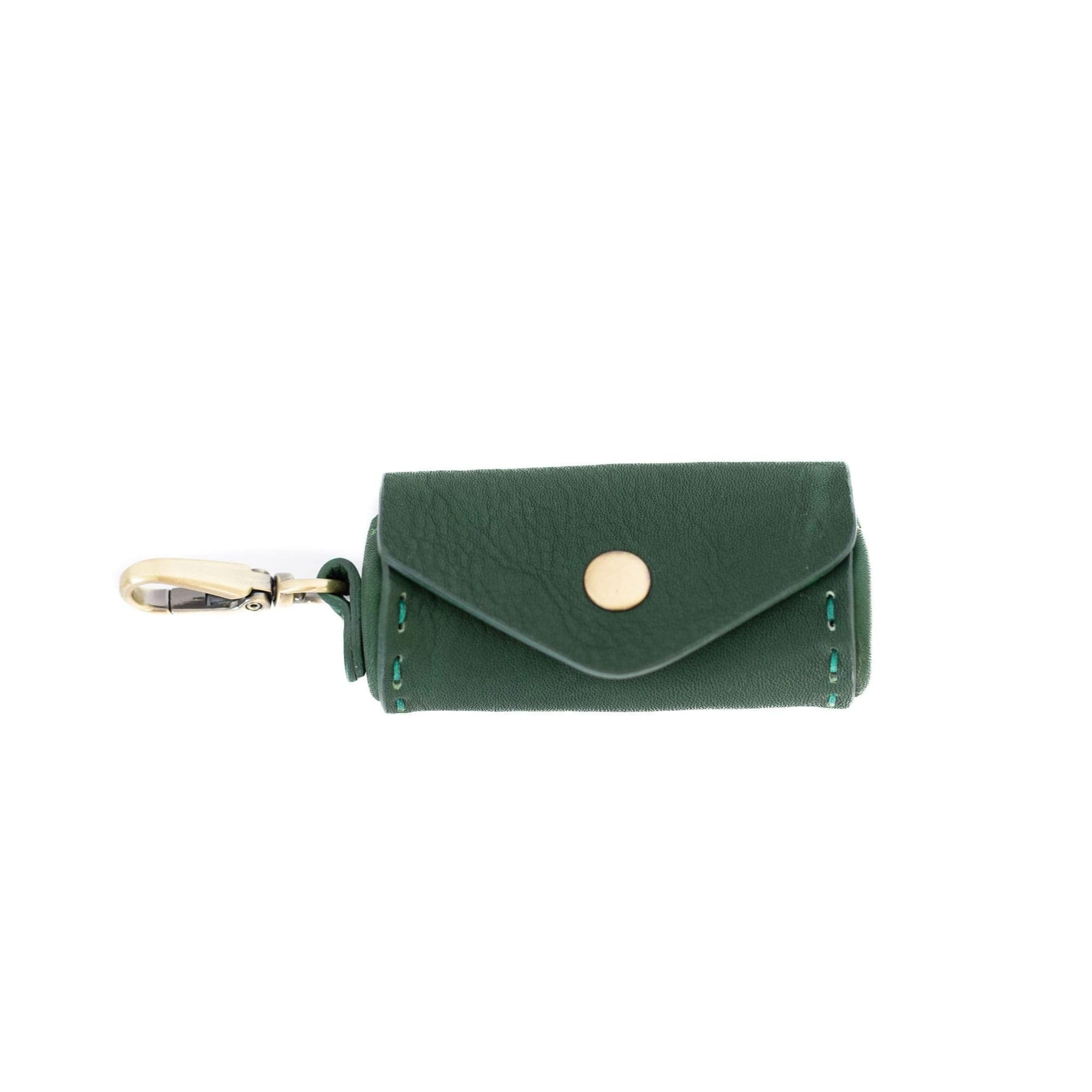 Gilda Lipstick Case - Kelly Green Raw Leather | Sapahn.