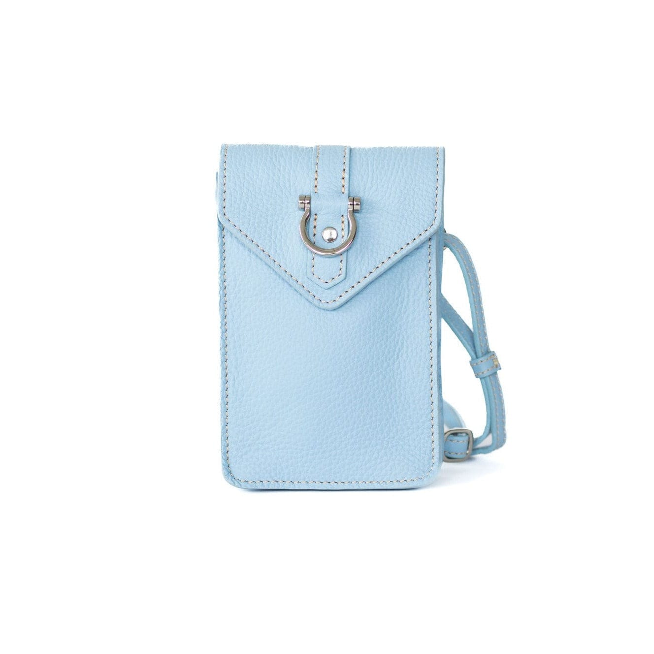 Grace Crossbody - Silver Sky Blue Oil Leather | Sapahn.