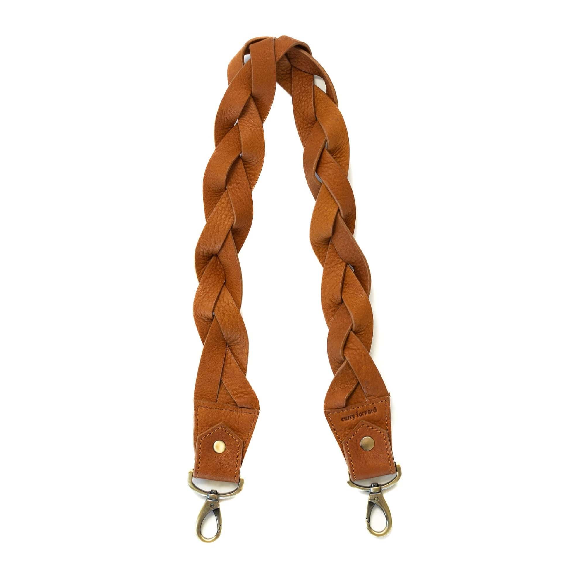 Iris Woven Shoulder Strap - Whisky Raw Leather | Sapahn.