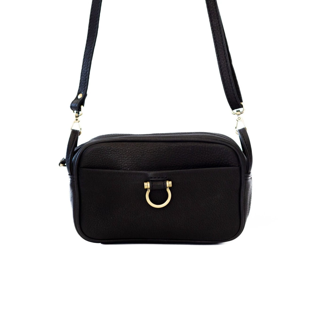 Jori Mini Crossbody - Black Raw Leather | Sapahn.