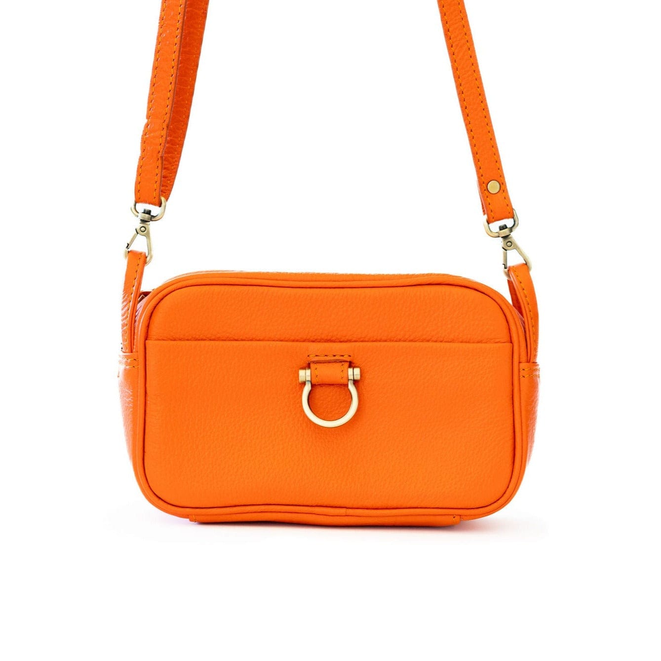 Jori Mini Crossbody - Orange Oil Leather | Sapahn.