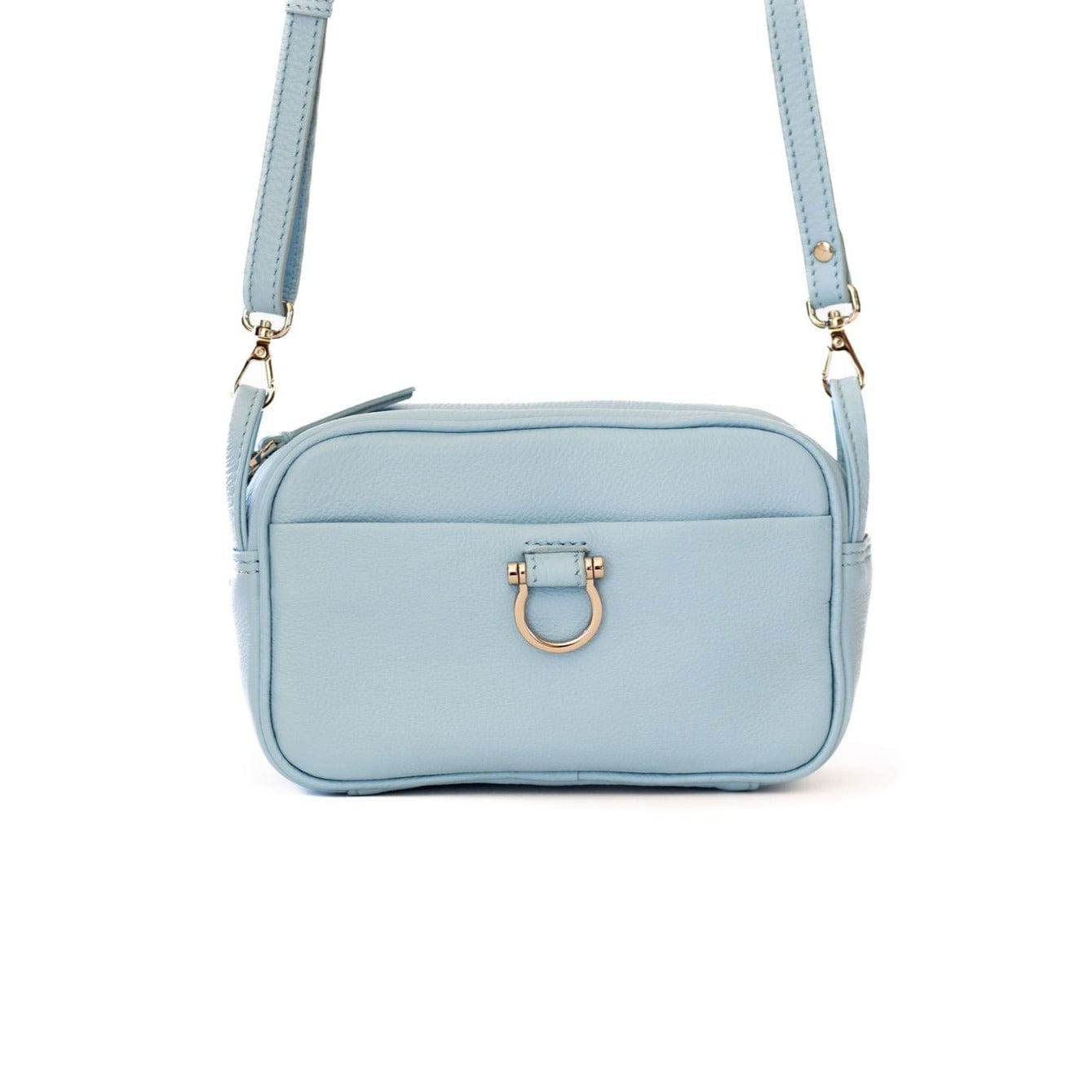 Jori Mini Crossbody - Silver Sky Blue Oil Leather | Sapahn.