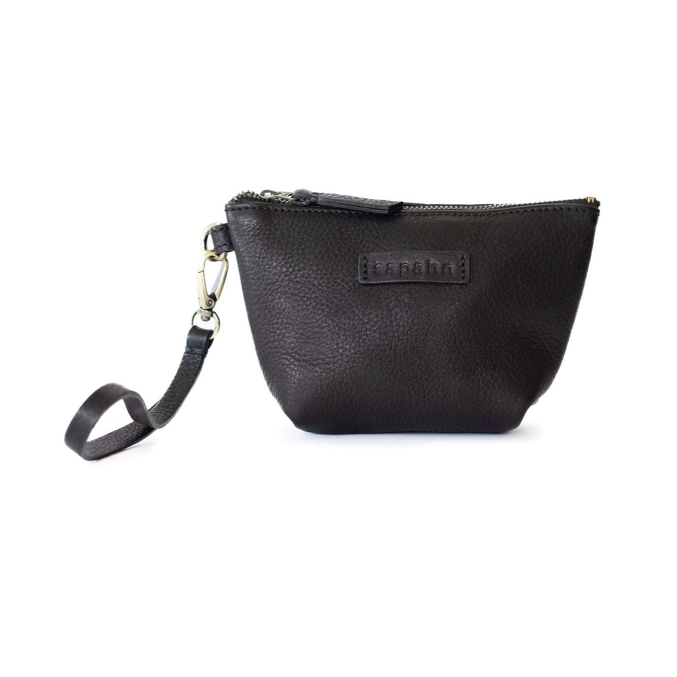 Joslyn Mini Pouch - Black Raw Leather | Sapahn.