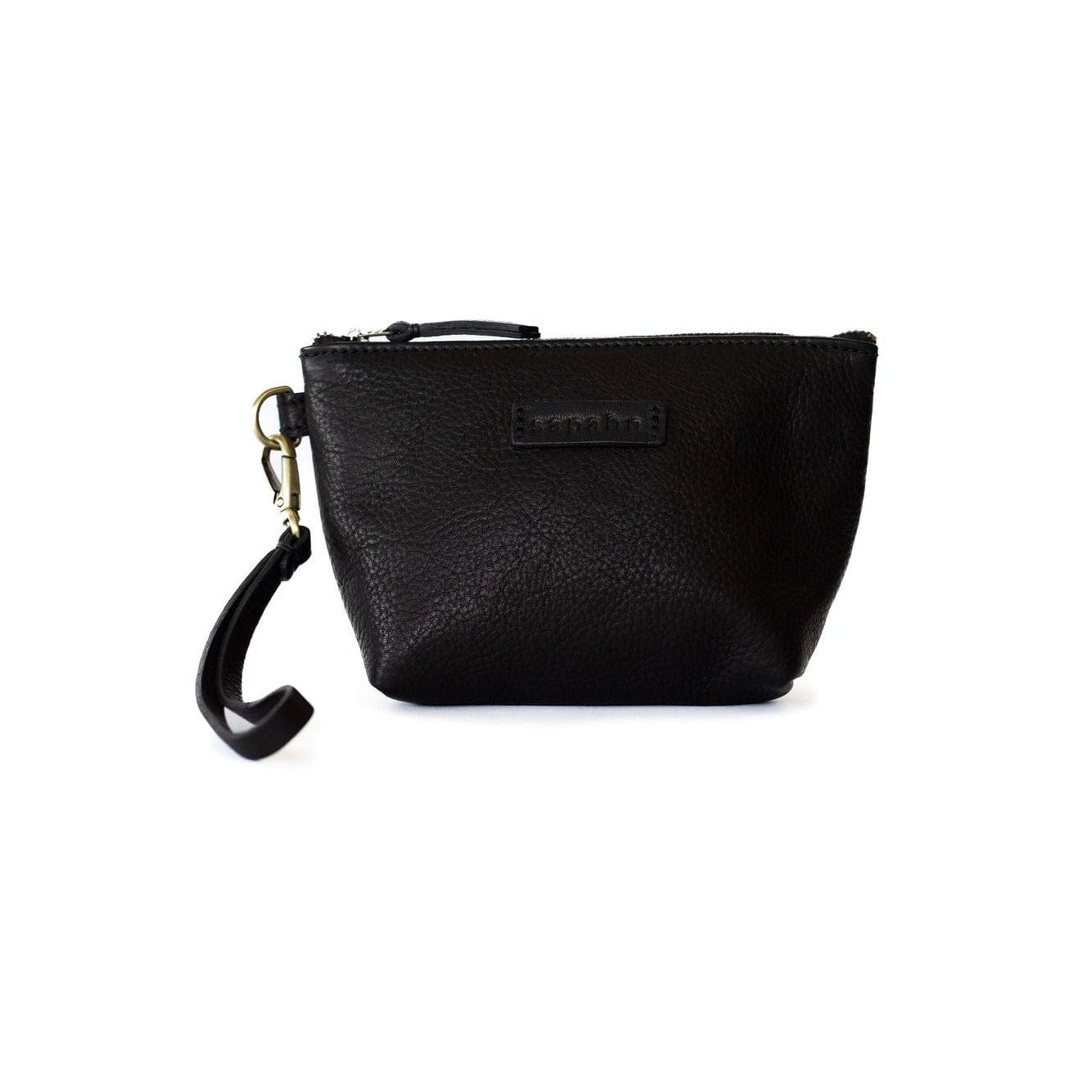 Joslyn Pouch - Black Raw Leather | Sapahn.
