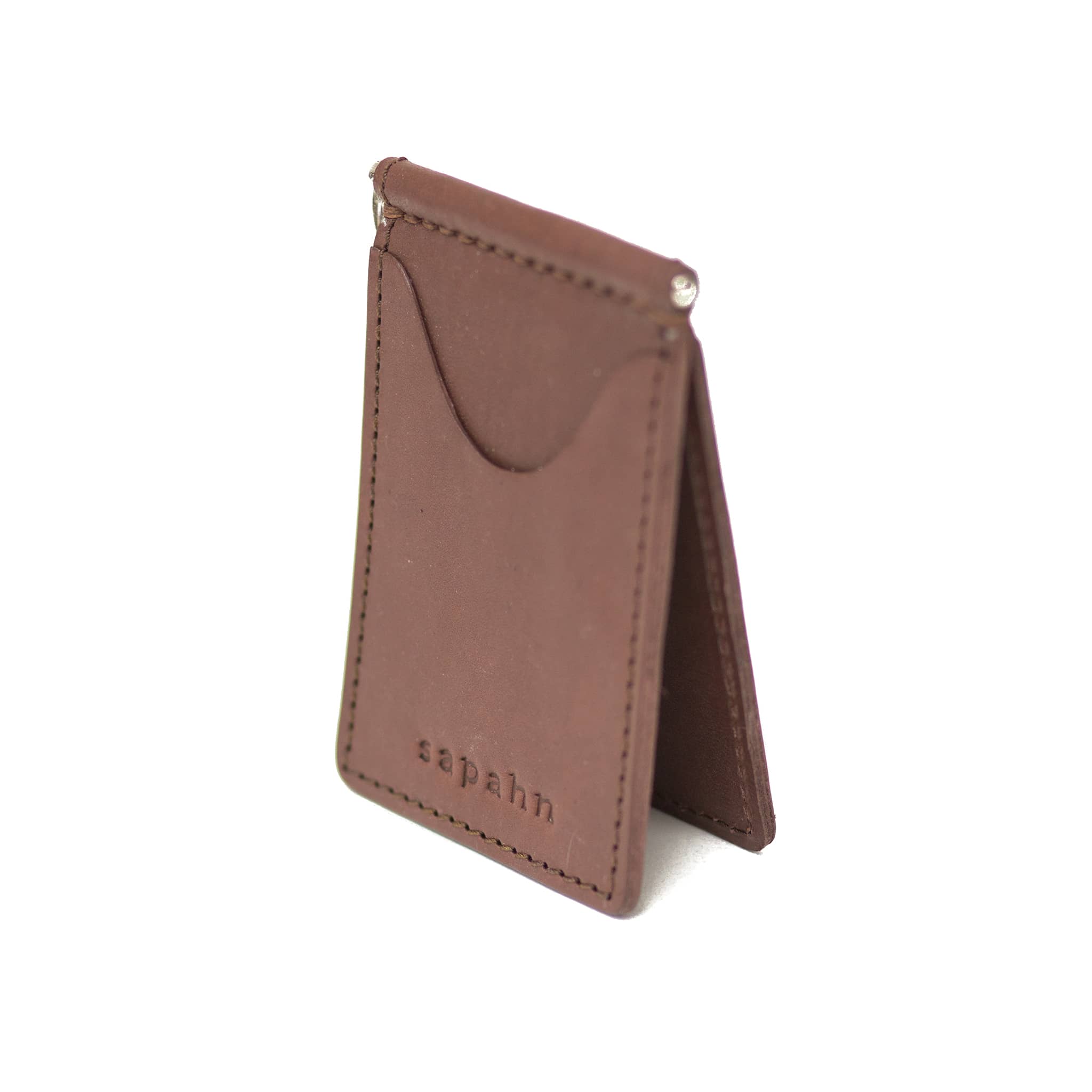 Dale Money Clip - Dark Brown Oil Leather | Sapahn.