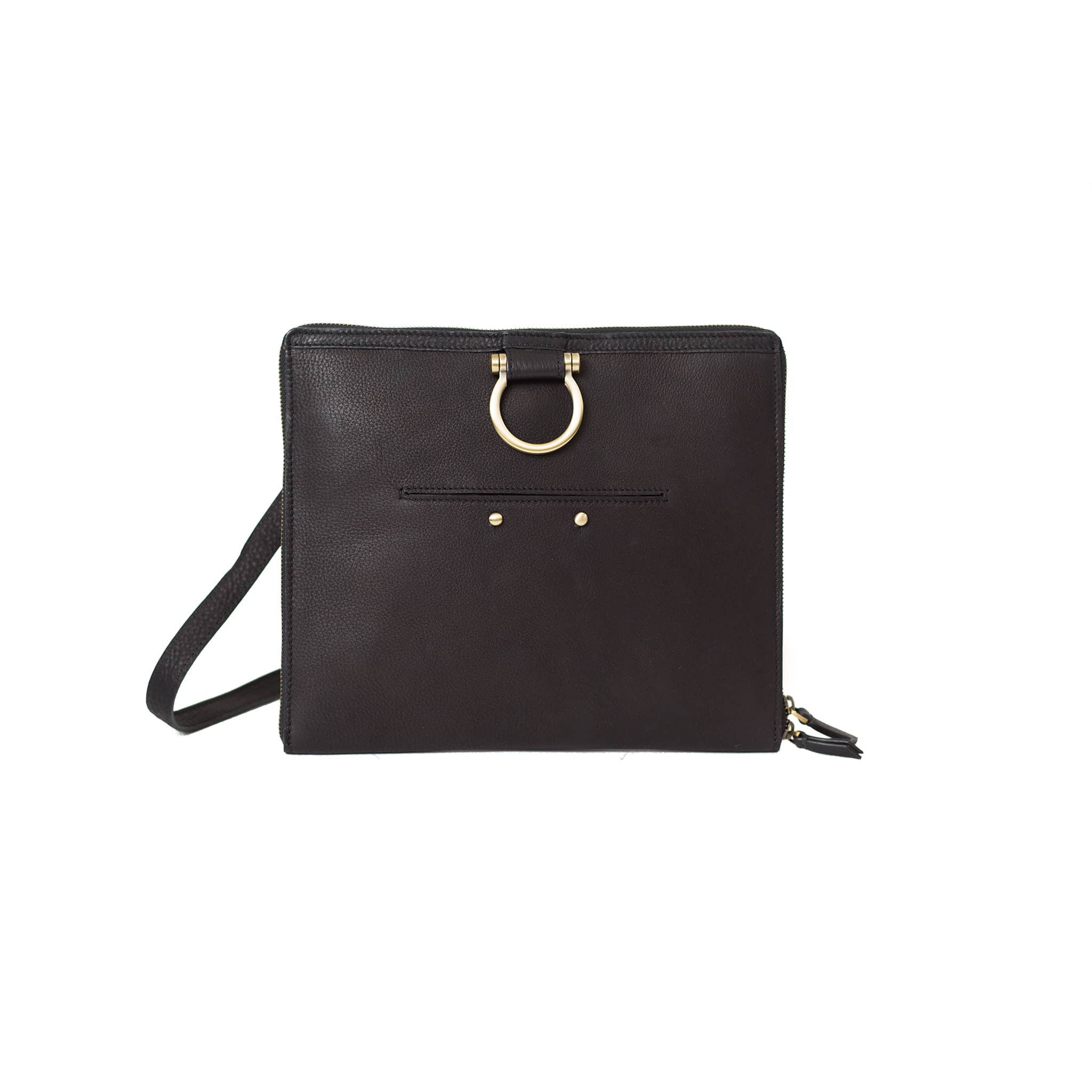 M Crossbody - Black Raw Leather | Sapahn.
