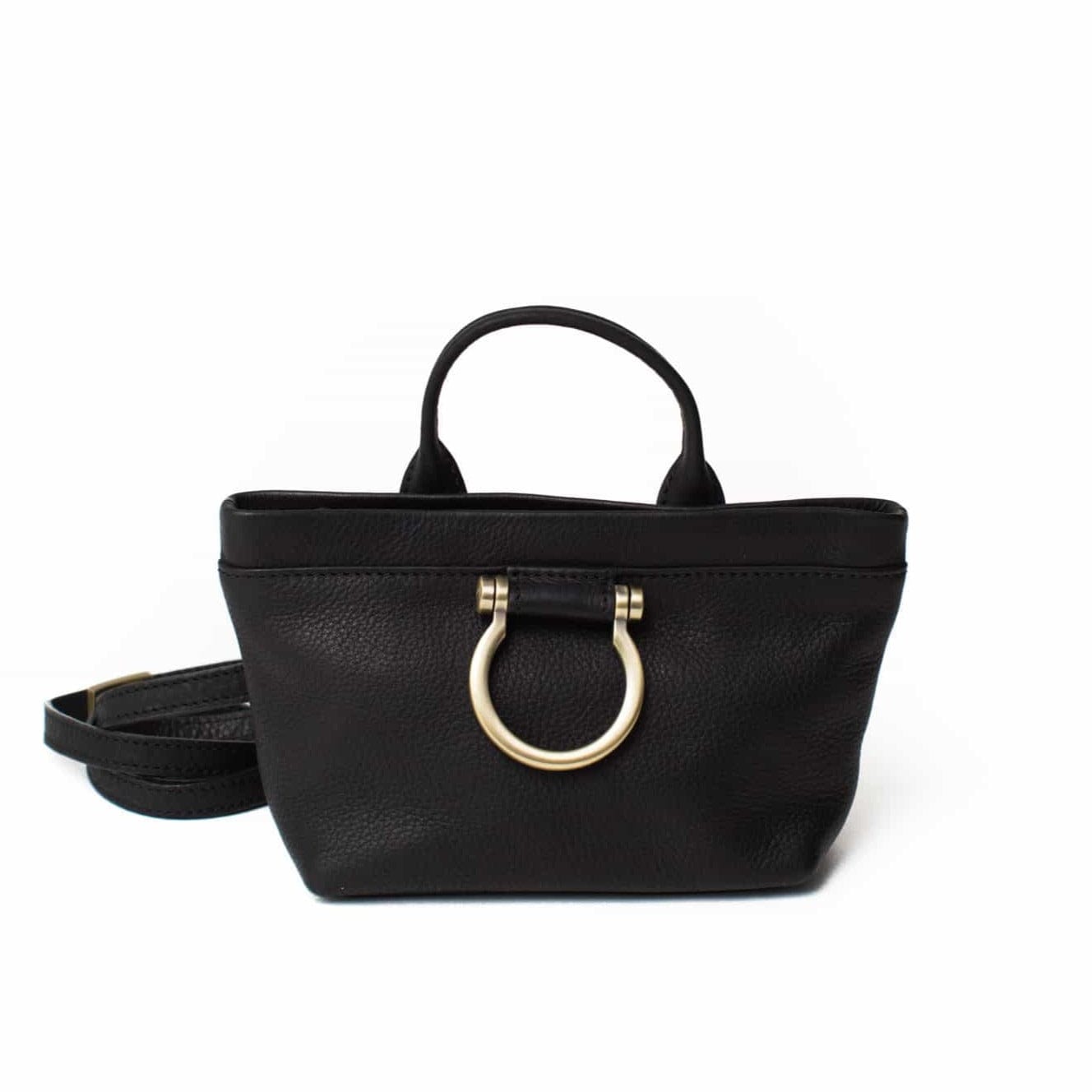 Roger Mini Crossbody - Black Raw Leather | Sapahn.
