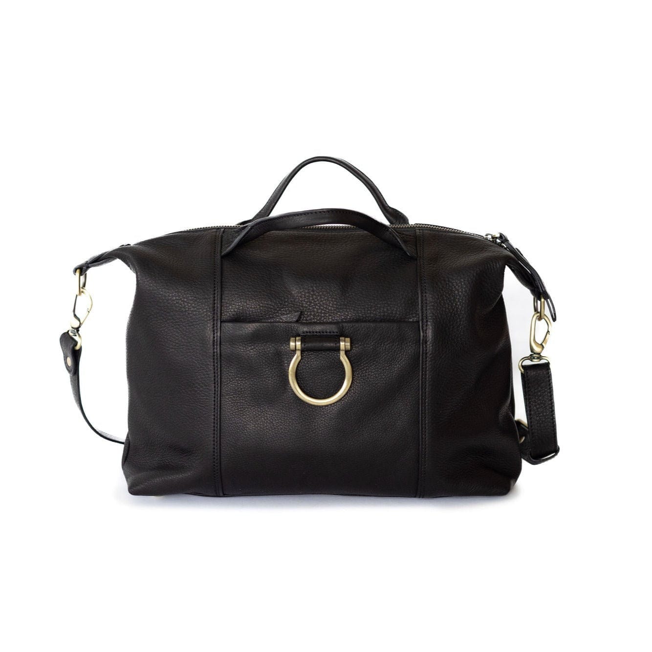 Linda Jean Handbag - Black Raw Leather | Sapahn.