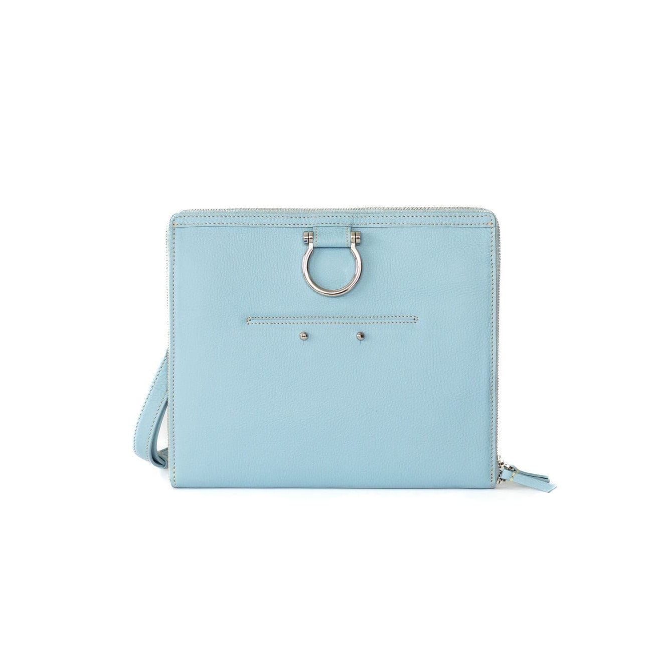 M Crossbody - Silver Sky Blue Oil Leather | Sapahn.