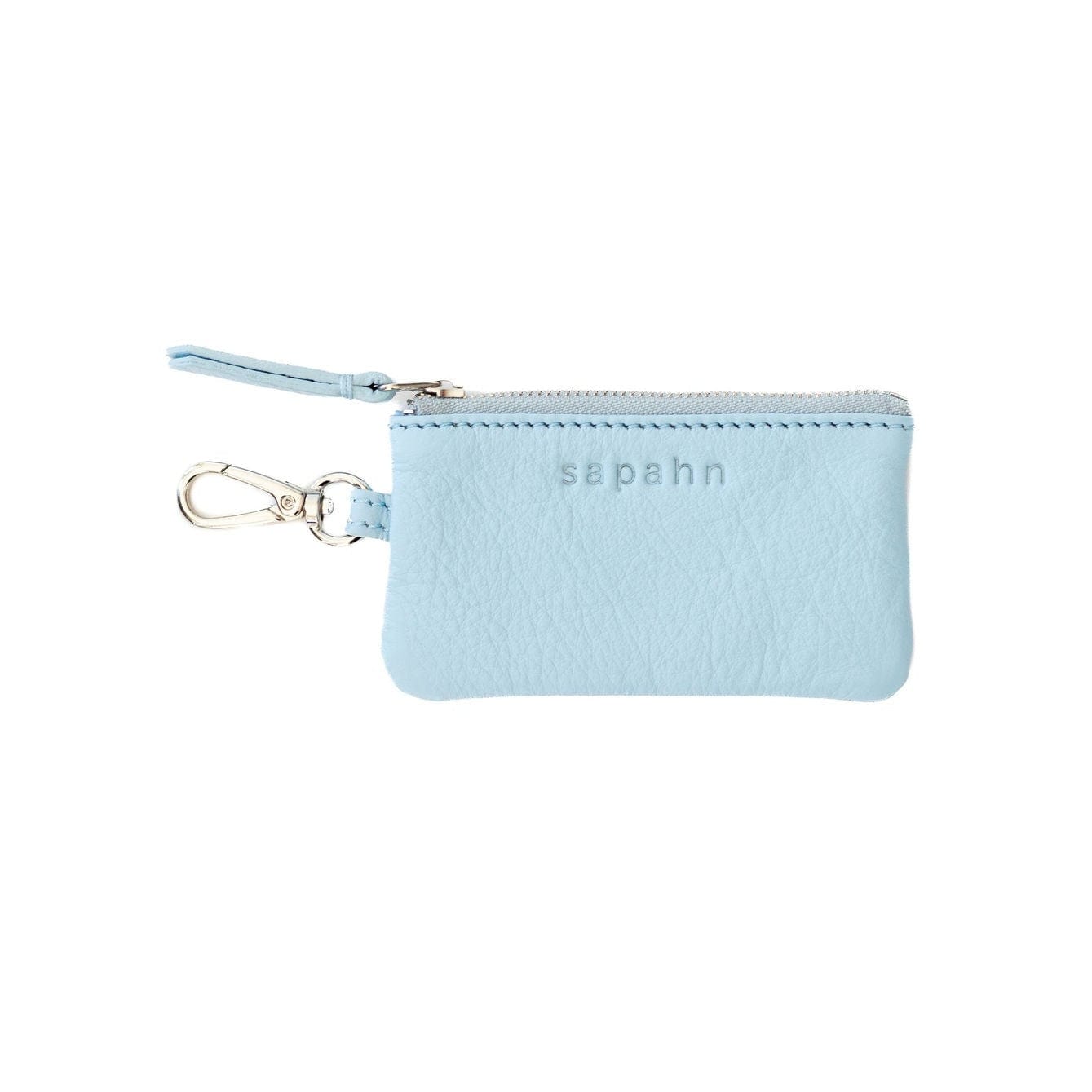 Mildred Card Holder - Silver Sky Blue Oil Leather | Sapahn.