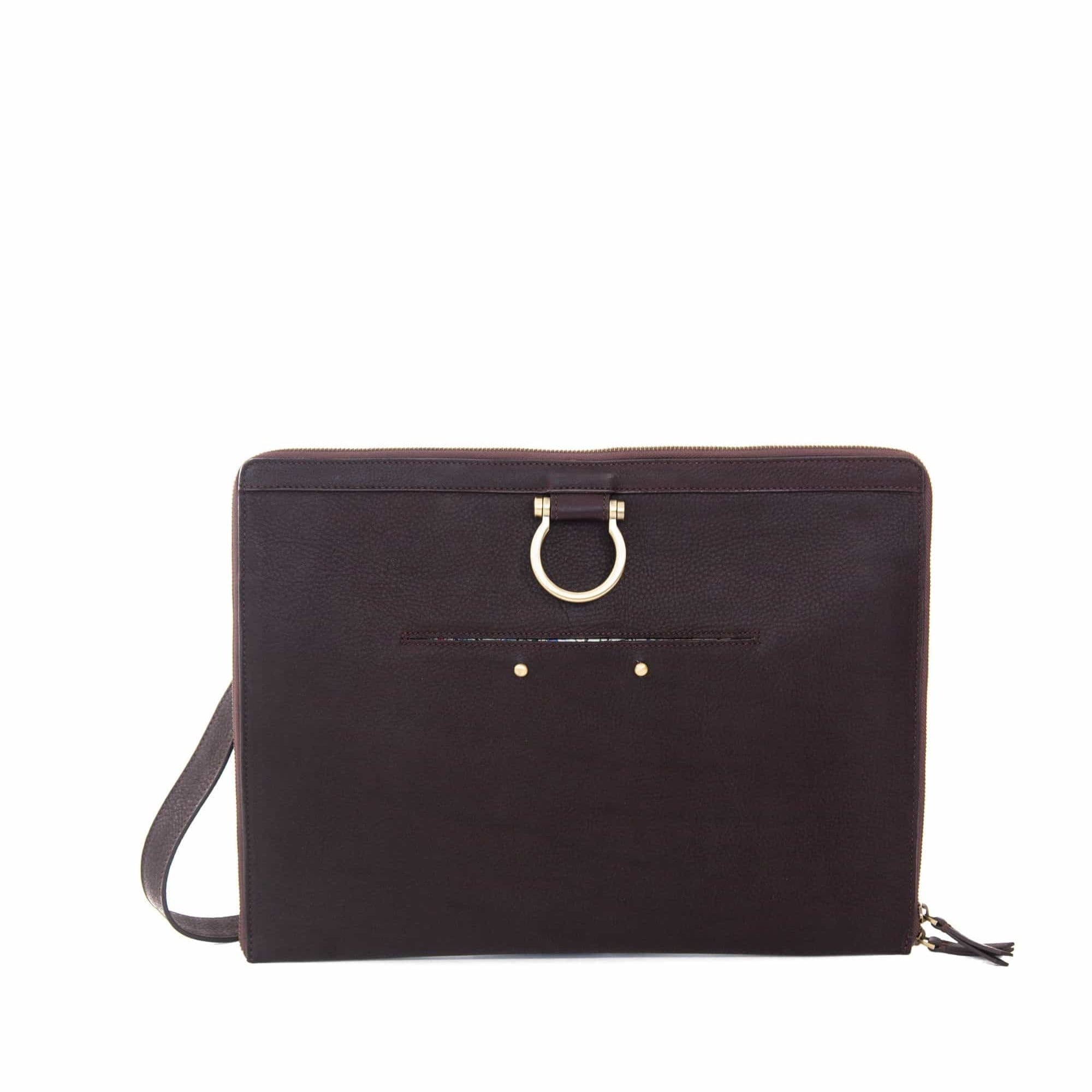 M Large Crossbody - Chocolate Brown Raw Leather | Sapahn.