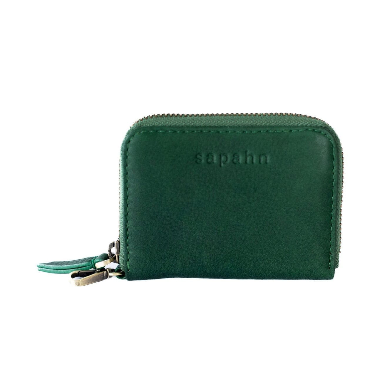 Morrison Accordion Card Holder - Kelly Green Raw Leather | Sapahn.