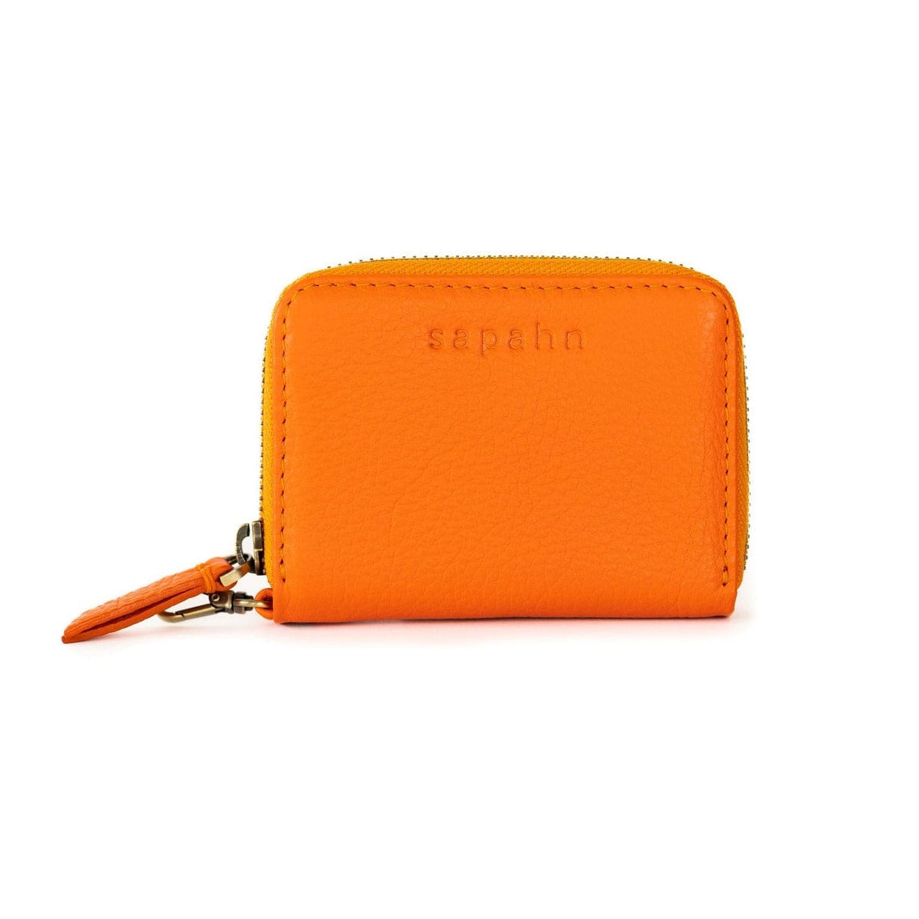 Morrison Accordion Card Holder - Orange Oil Leather | Sapahn.