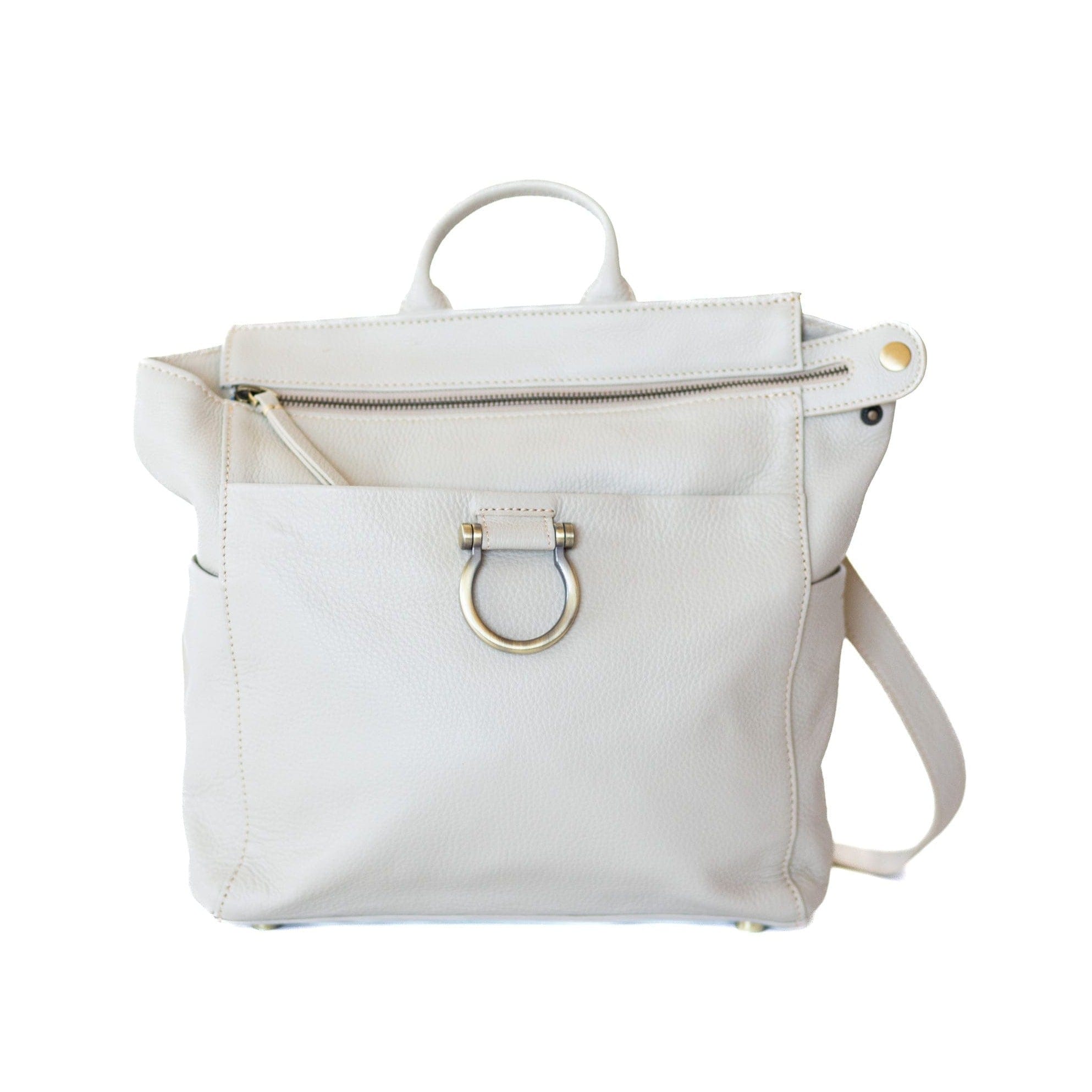Natasha Mini Convertible Backpack and Crossbody Bag - Smoke Oil Leather | Sapahn.