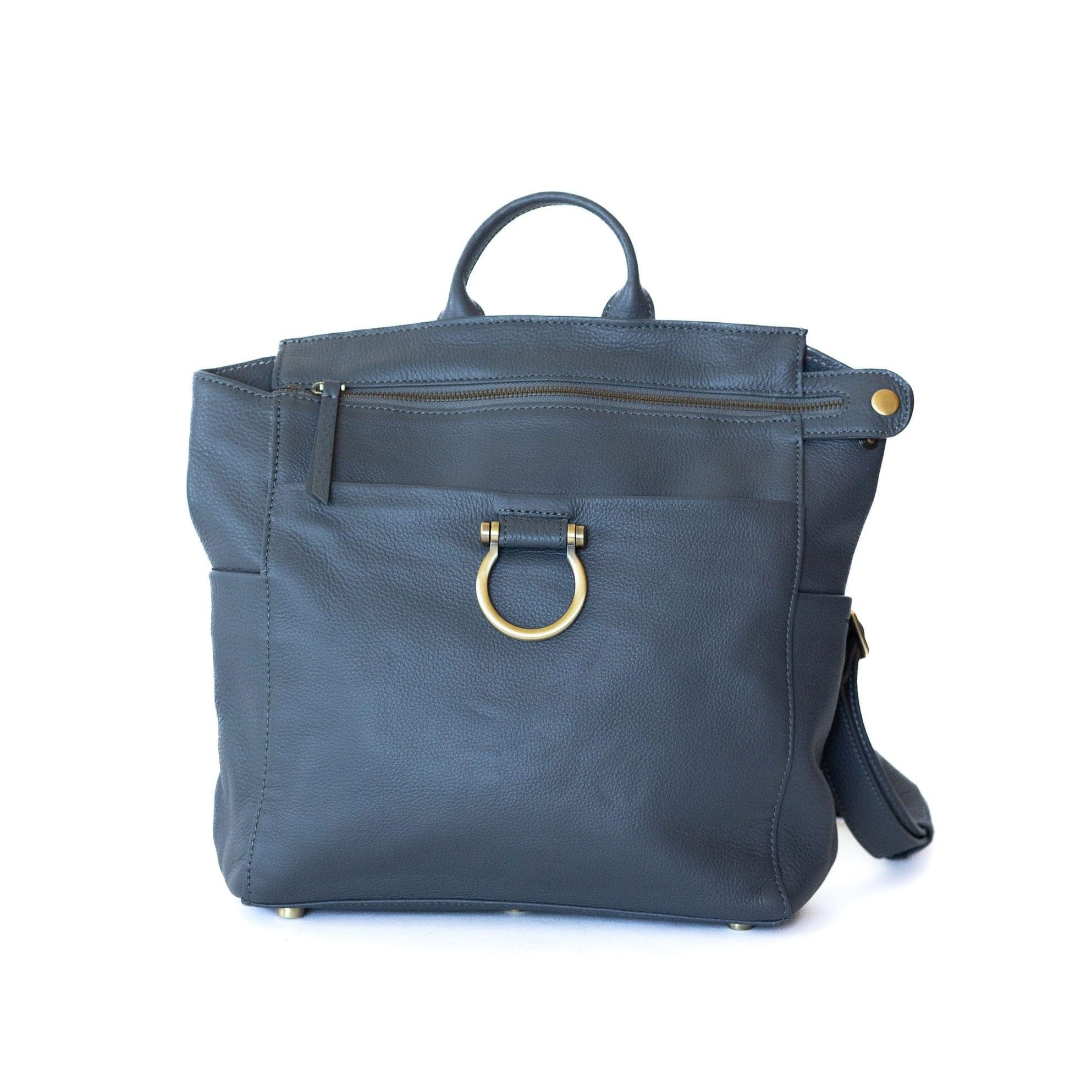 Natasha Mini Convertible Backpack and Crossbody Bag - Stone Oil Leather | Sapahn.