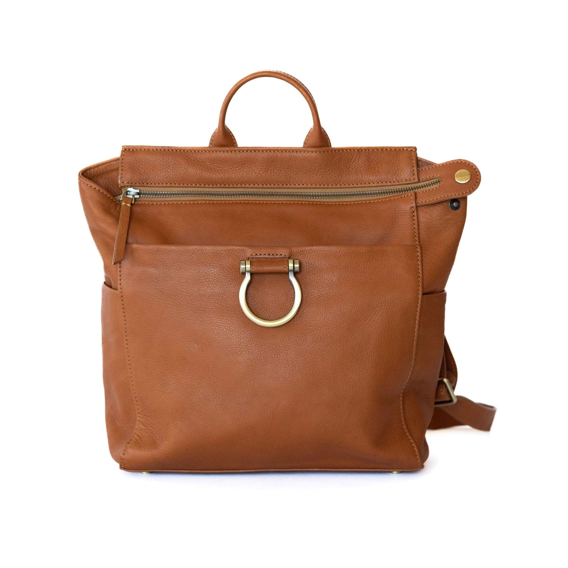 Natasha Mini Convertible Backpack and Crossbody Bag - Whisky Raw Leather | Sapahn.