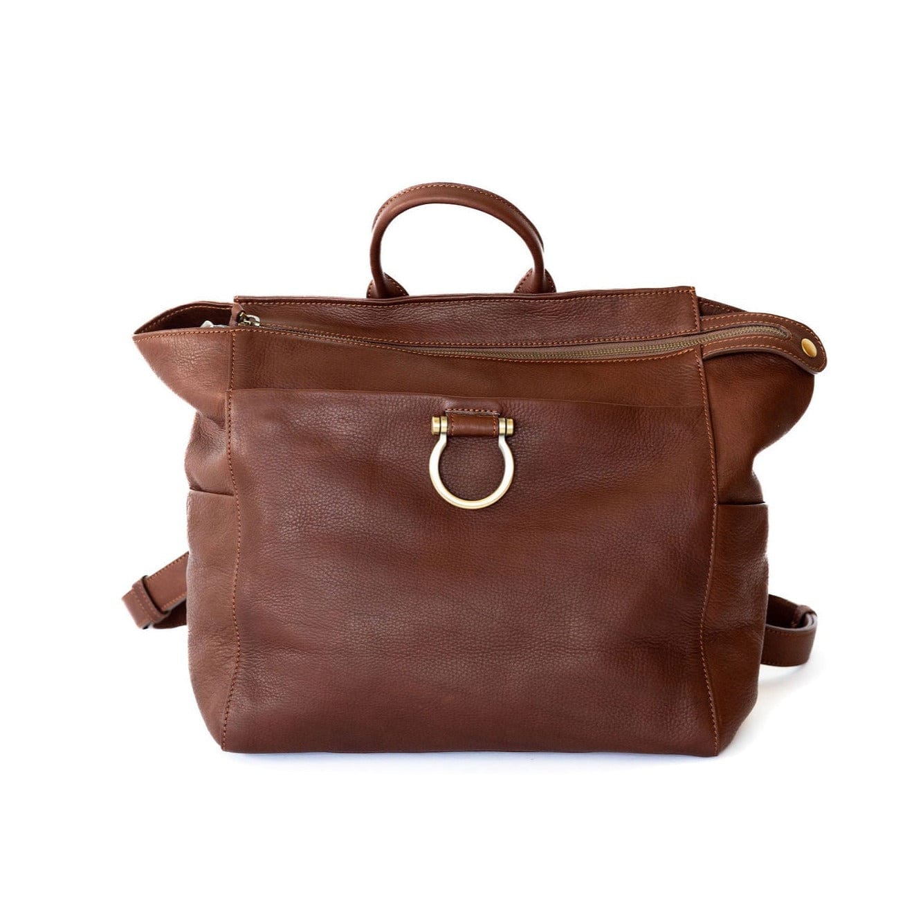 Natasha Convertible Backpack and Crossbody Bag - Walnut Raw Leather | Sapahn.