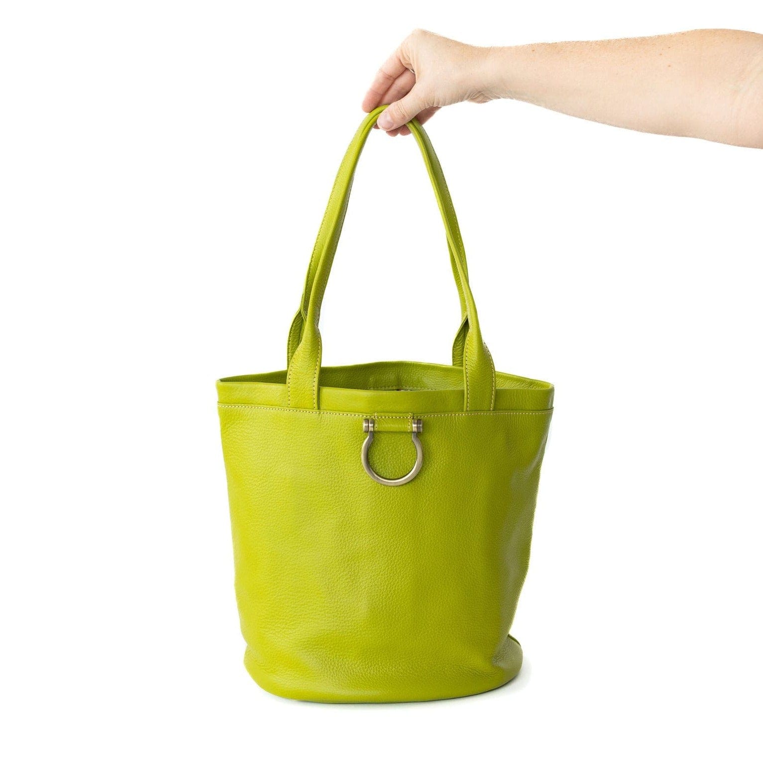 Nettie Shopper Tote - Lime Oil Leather | Sapahn.