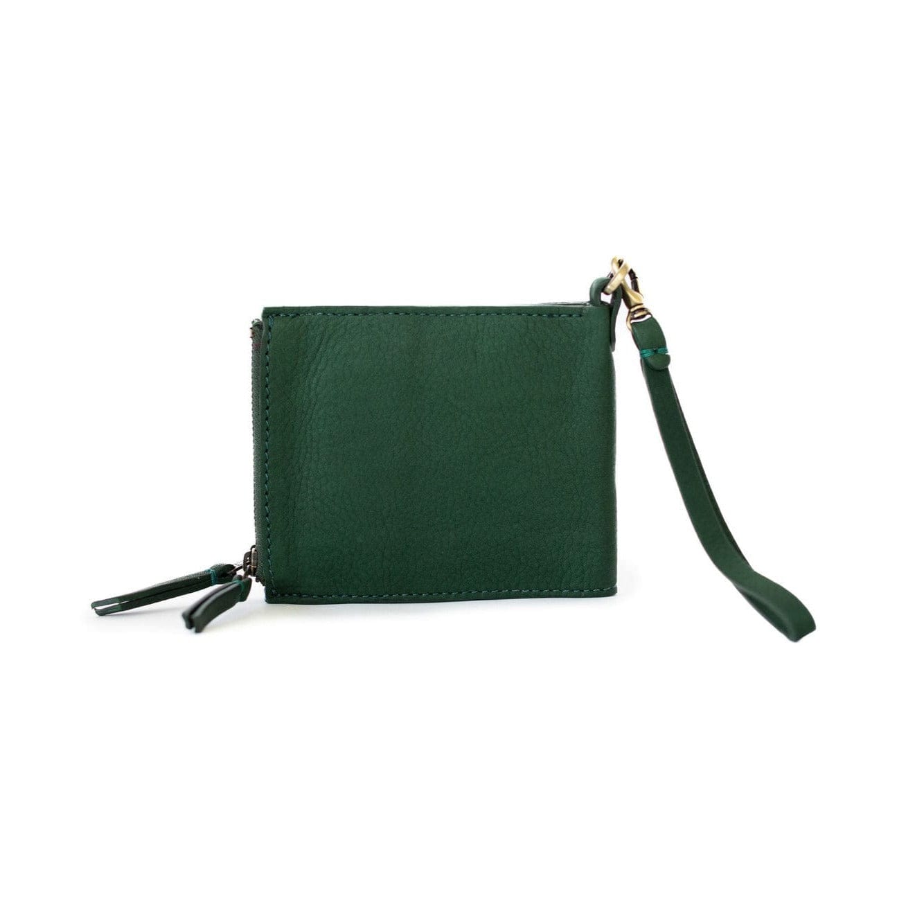 Noelle Wristlet - Kelly Green Raw Leather | Sapahn.